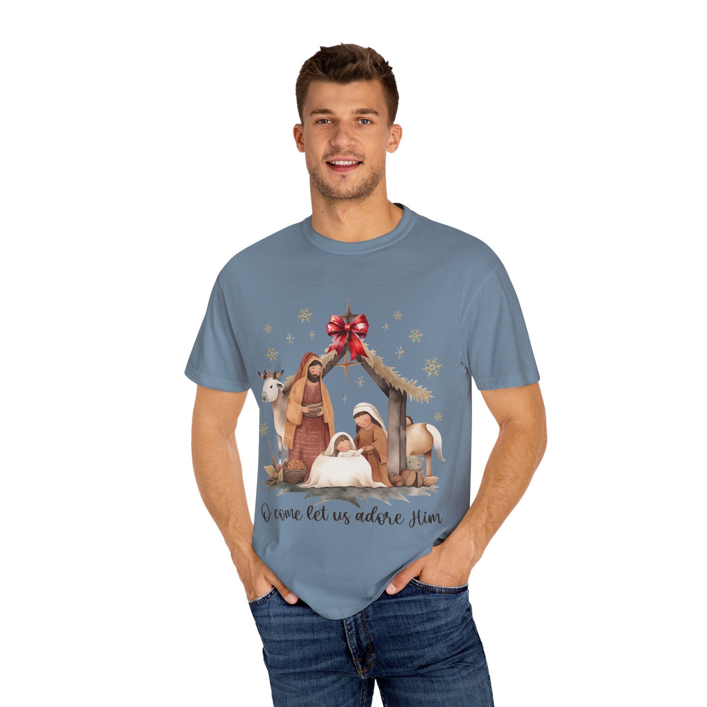 Oh come let us adore Him Garment-Dyed T-shirt