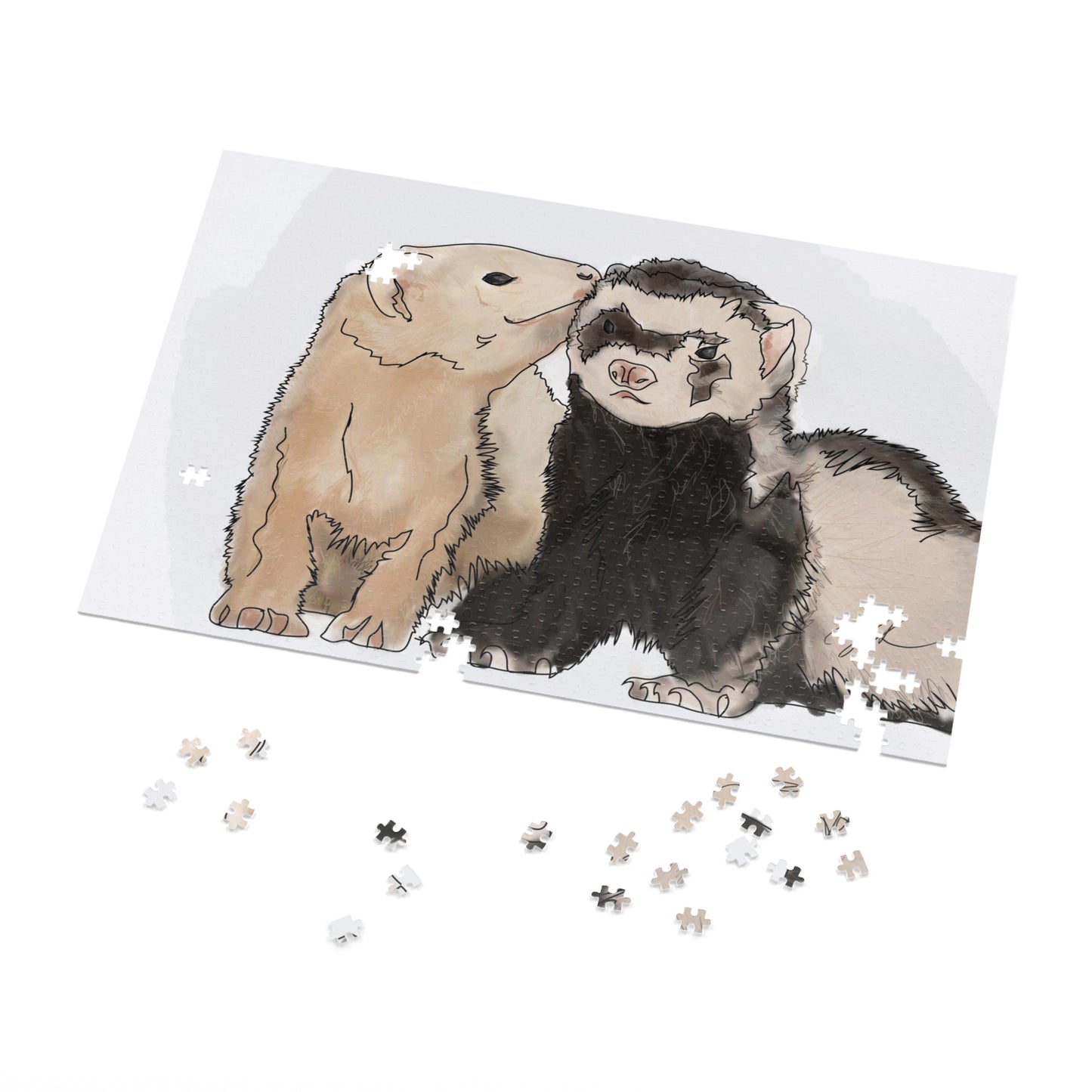 Ferret Kisses - Jigsaw Puzzle (30, 110, 252, 500,1000-Piece)
