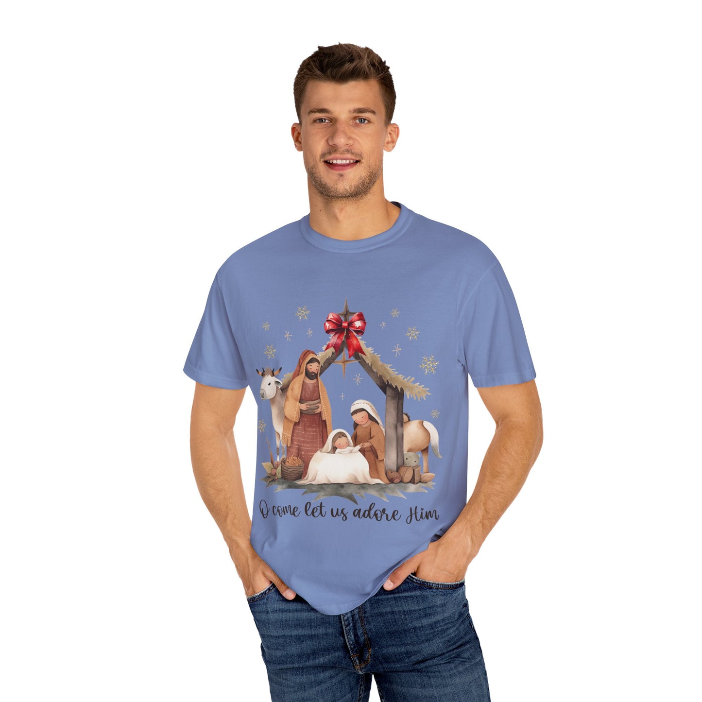 Oh come let us adore Him Garment-Dyed T-shirt