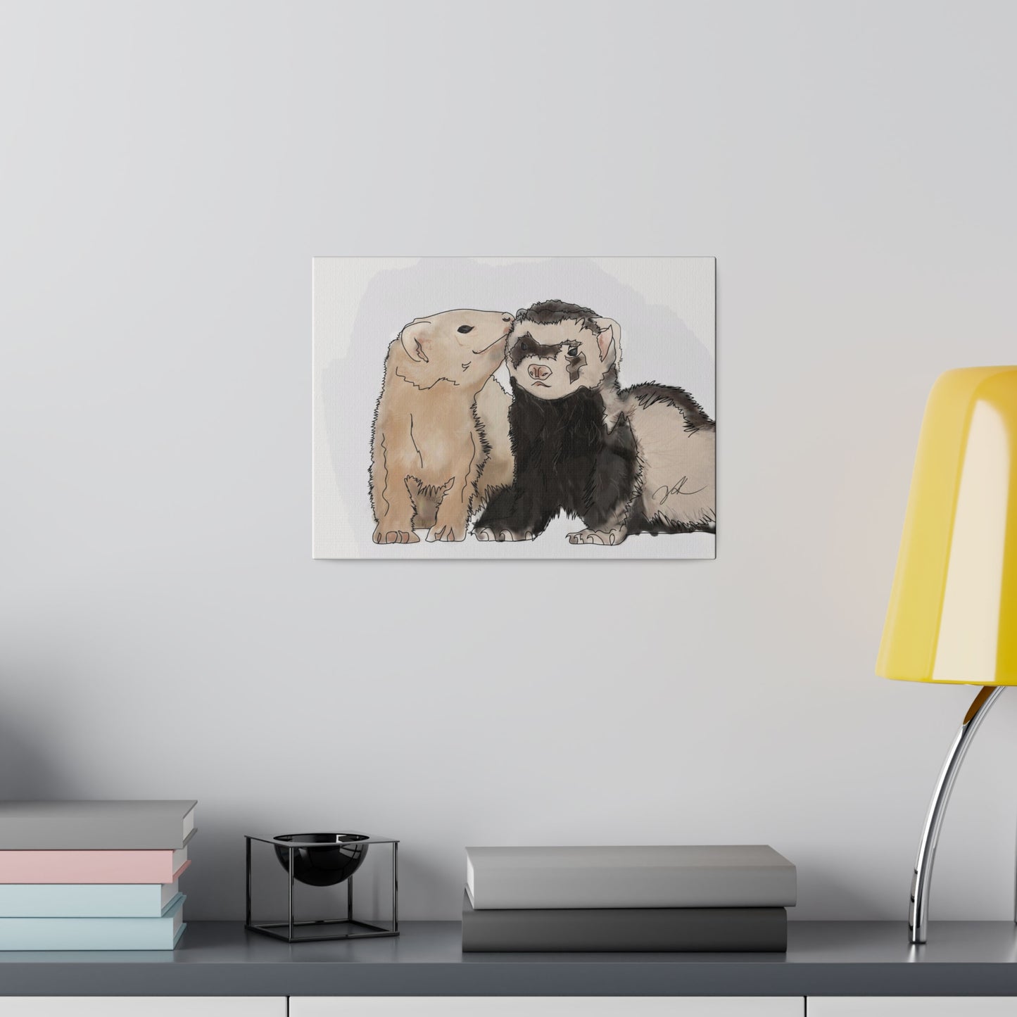 Ferret Kisses - Matte Canvas, Stretched, 0.75"