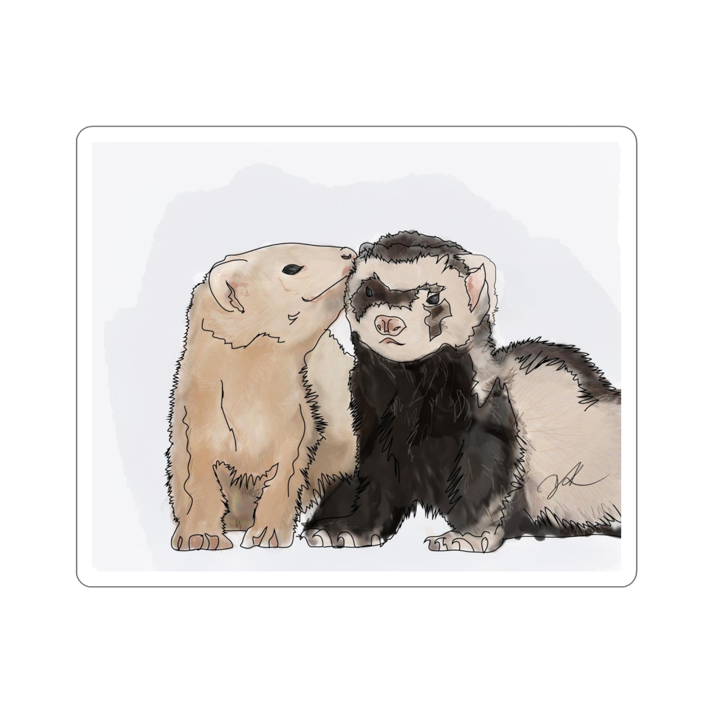 Ferret Kisses - Kiss-Cut Stickers