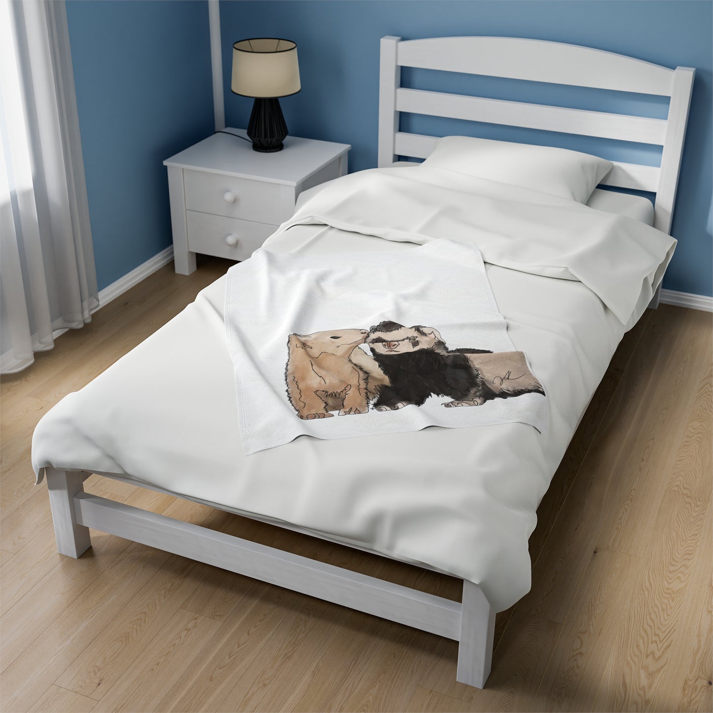 Ferret Kisses 2 - Velveteen Plush Blanket