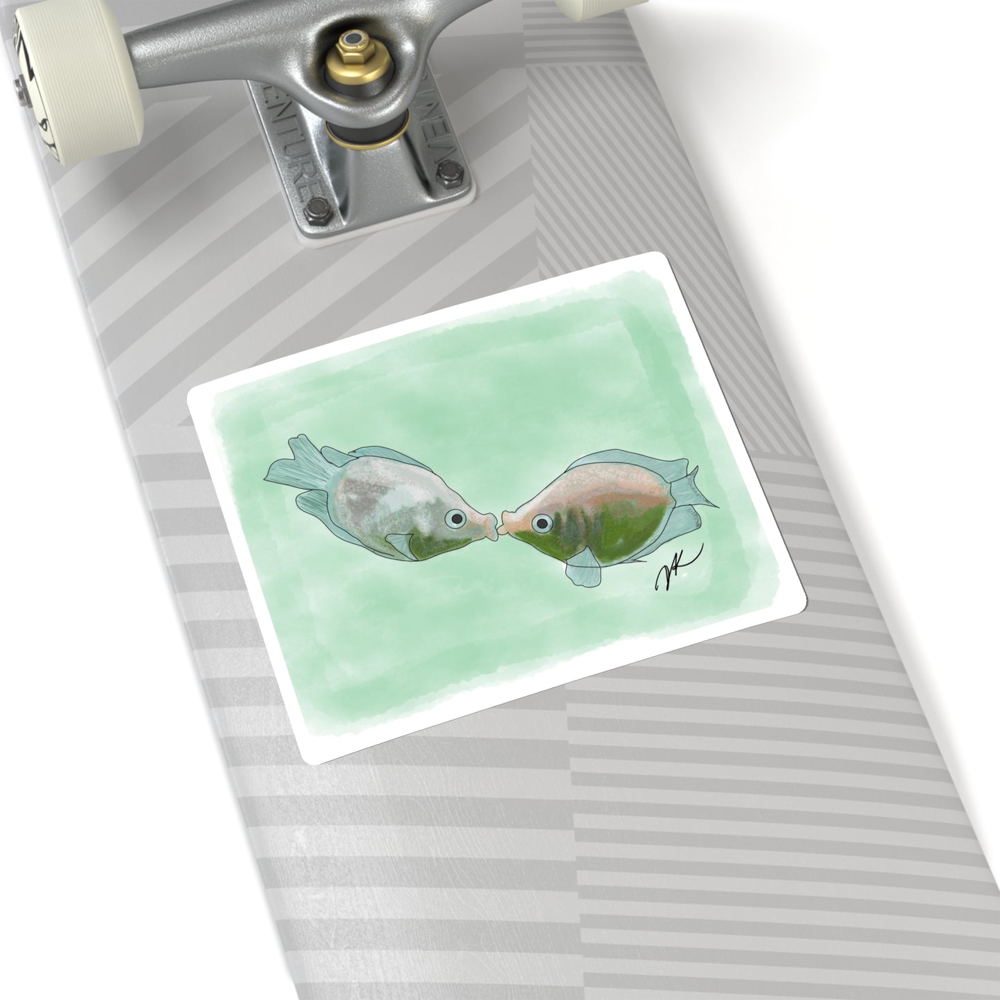 Fish Kissing - Kiss-Cut Stickers