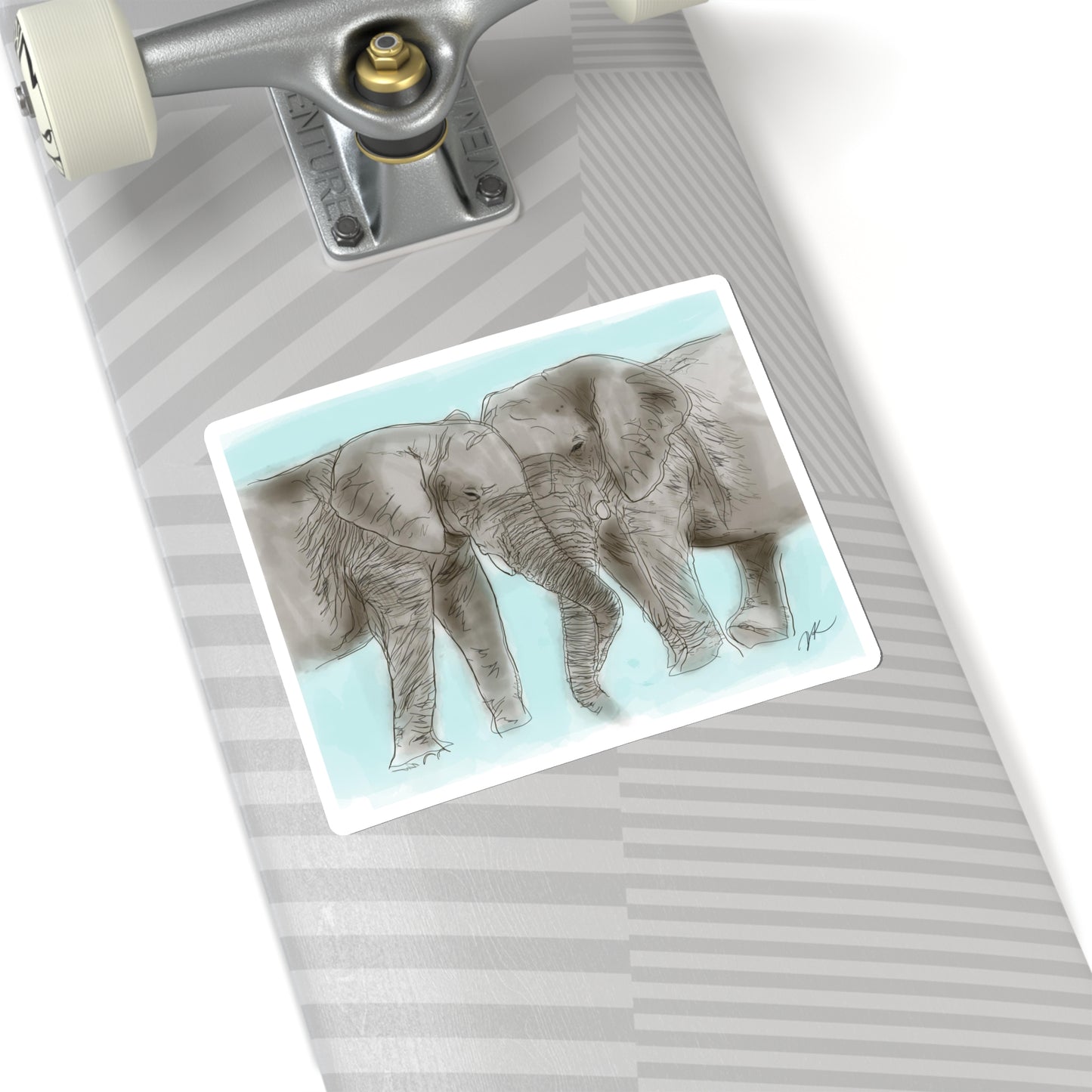 Elephant Kissing - Kiss-Cut Stickers