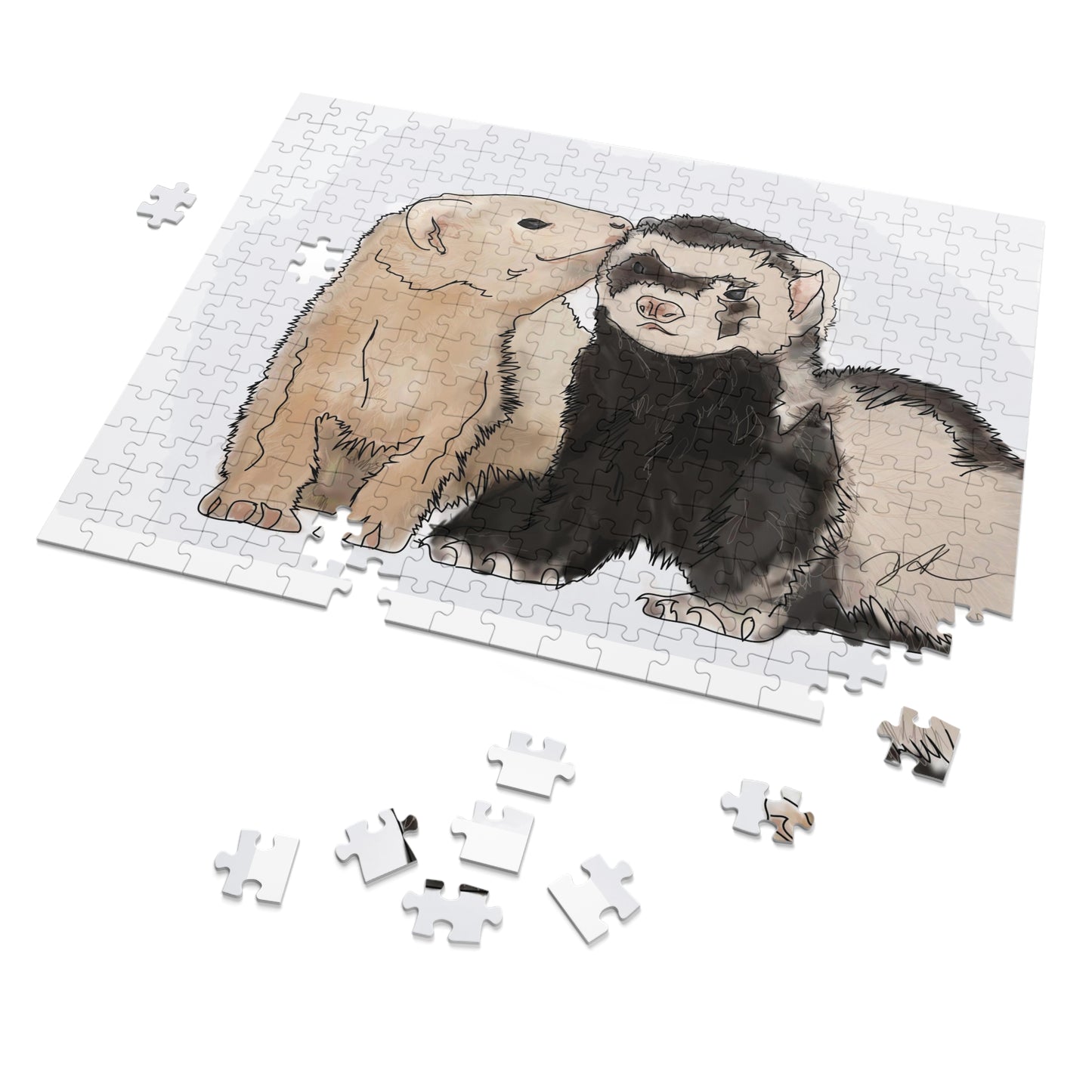 Ferret Kisses - Jigsaw Puzzle (30, 110, 252, 500,1000-Piece)