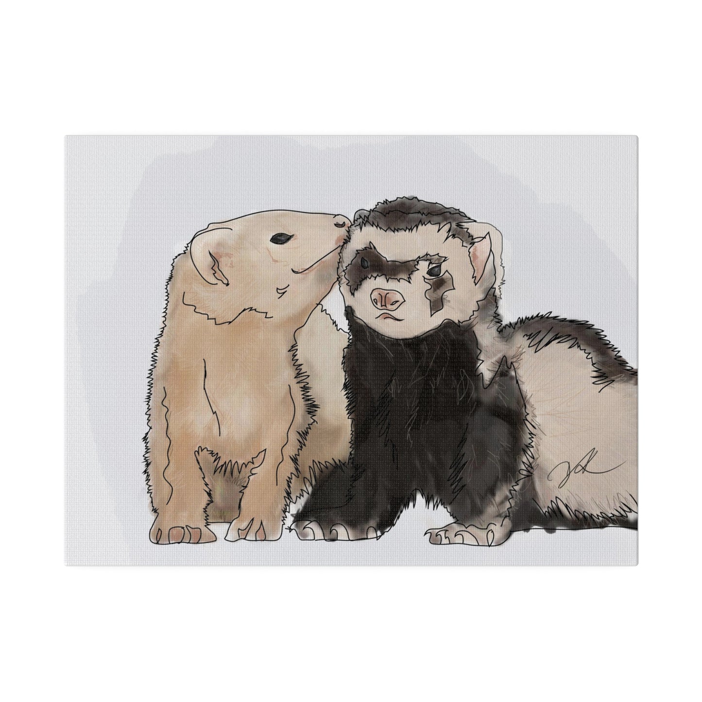 Ferret Kisses - Matte Canvas, Stretched, 0.75"