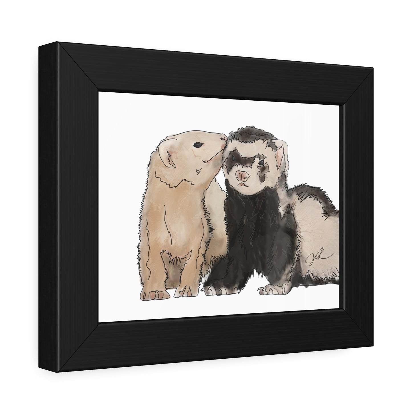 Ferret Kisses Framed Paper Posters