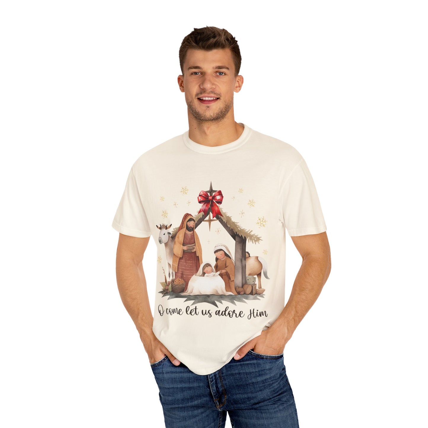 Oh come let us adore Him Garment-Dyed T-shirt
