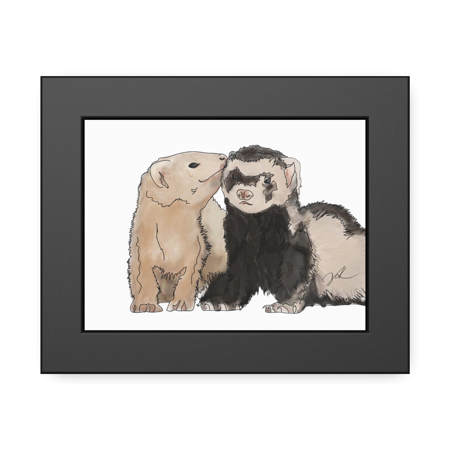 Ferret Kisses Framed Paper Posters