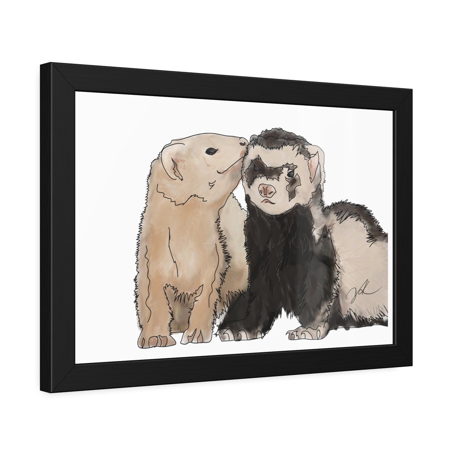 Ferret Kisses Framed Paper Posters