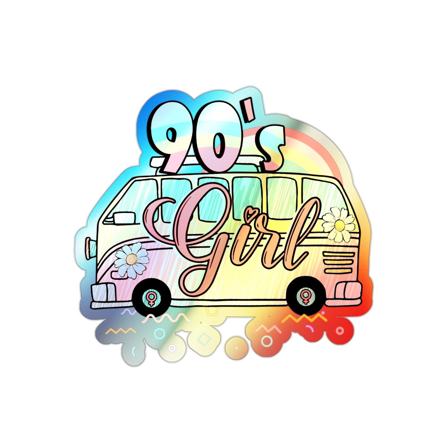 90's Girl Holographic Die-cut Stickers