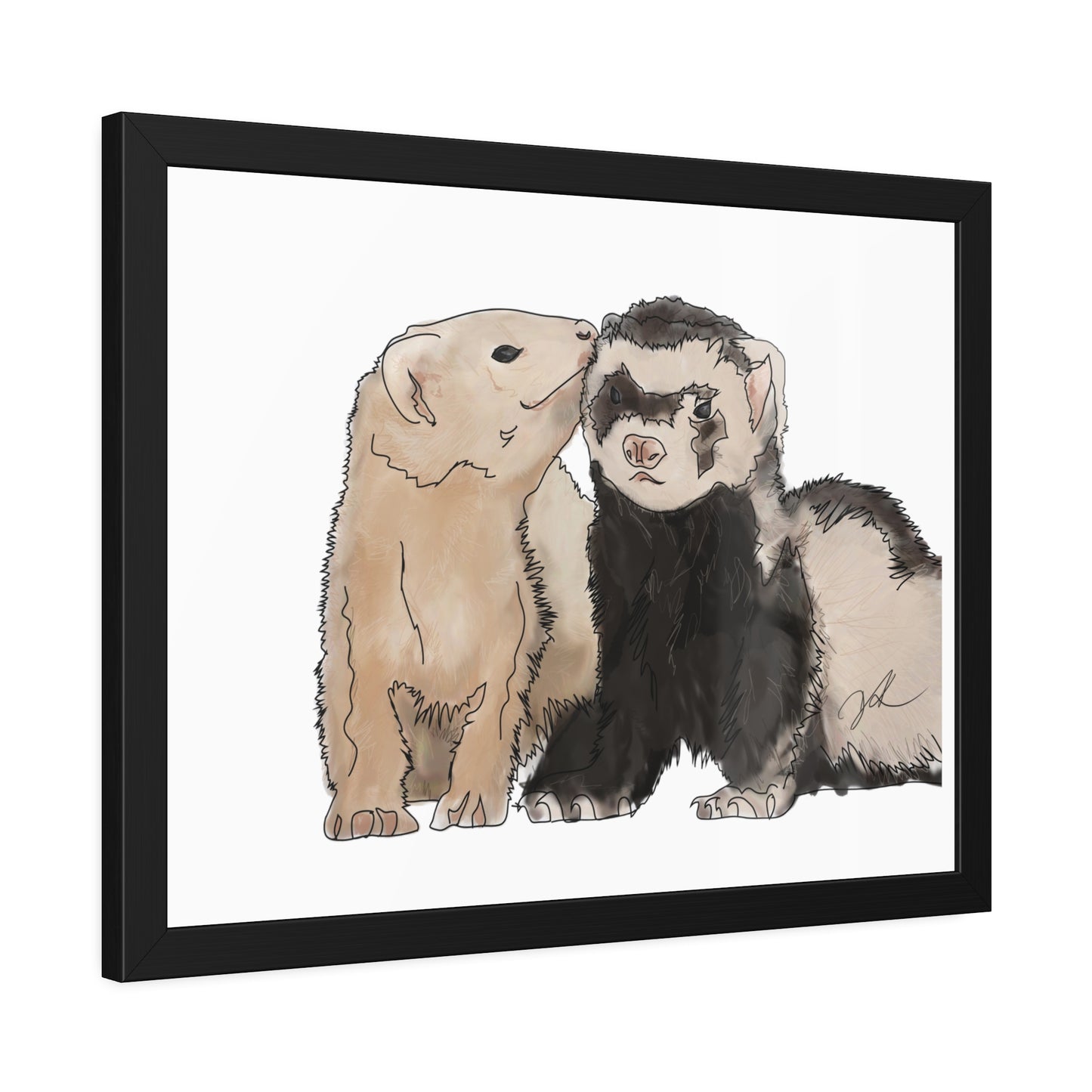 Ferret Kisses Framed Paper Posters