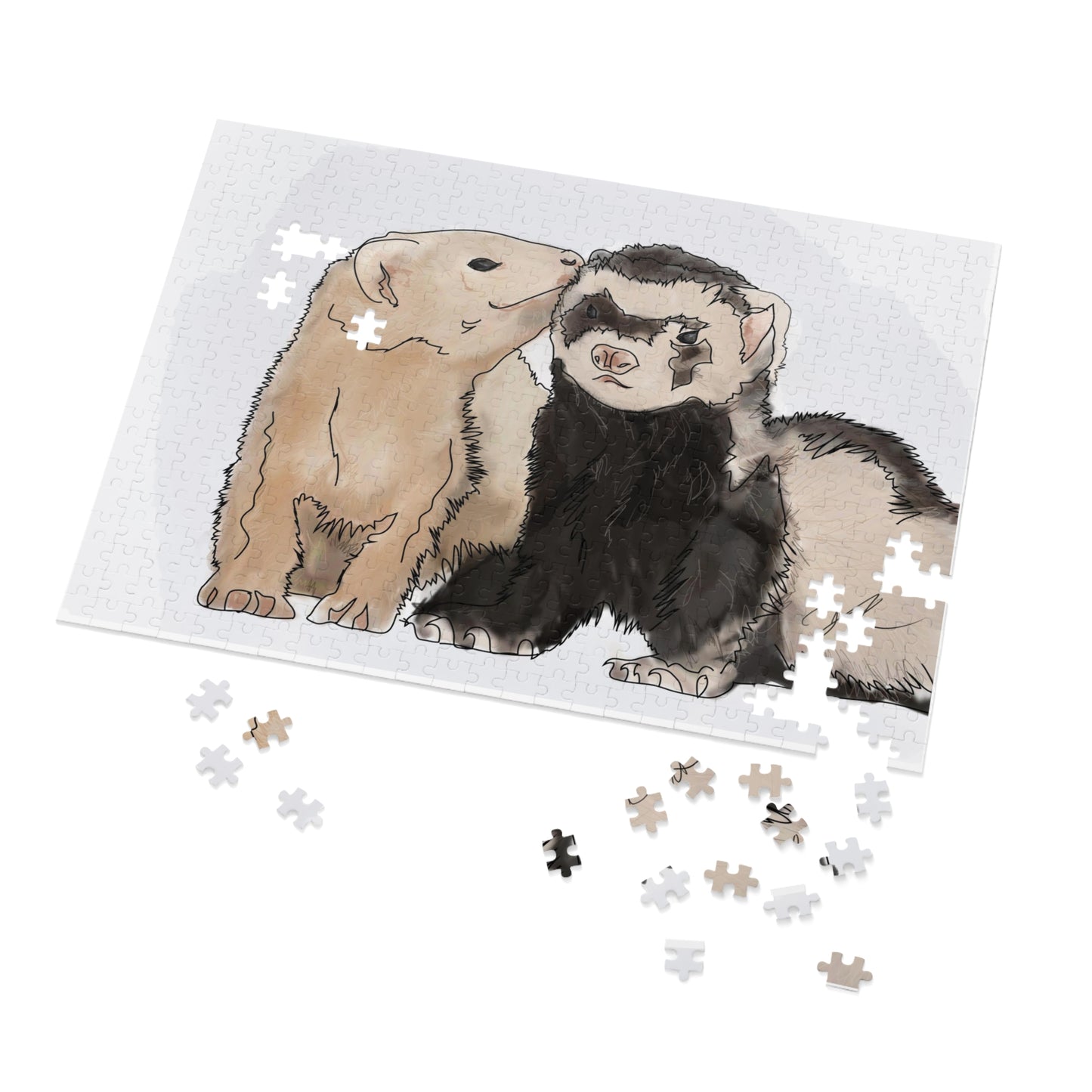 Ferret Kisses - Jigsaw Puzzle (30, 110, 252, 500,1000-Piece)