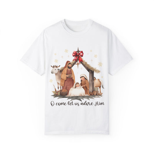 Oh come let us adore Him Garment-Dyed T-shirt