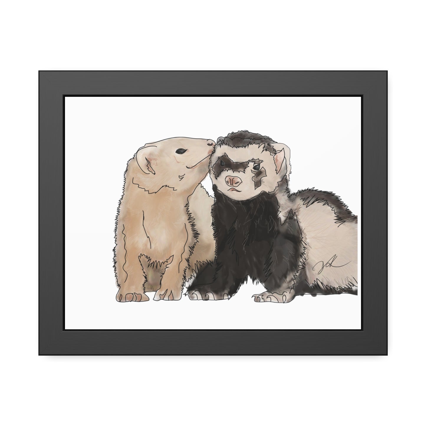 Ferret Kisses Framed Paper Posters