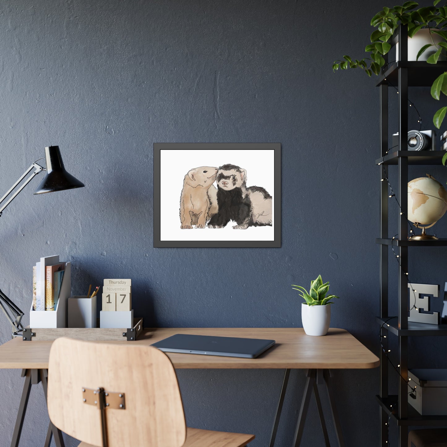 Ferret Kisses Framed Paper Posters