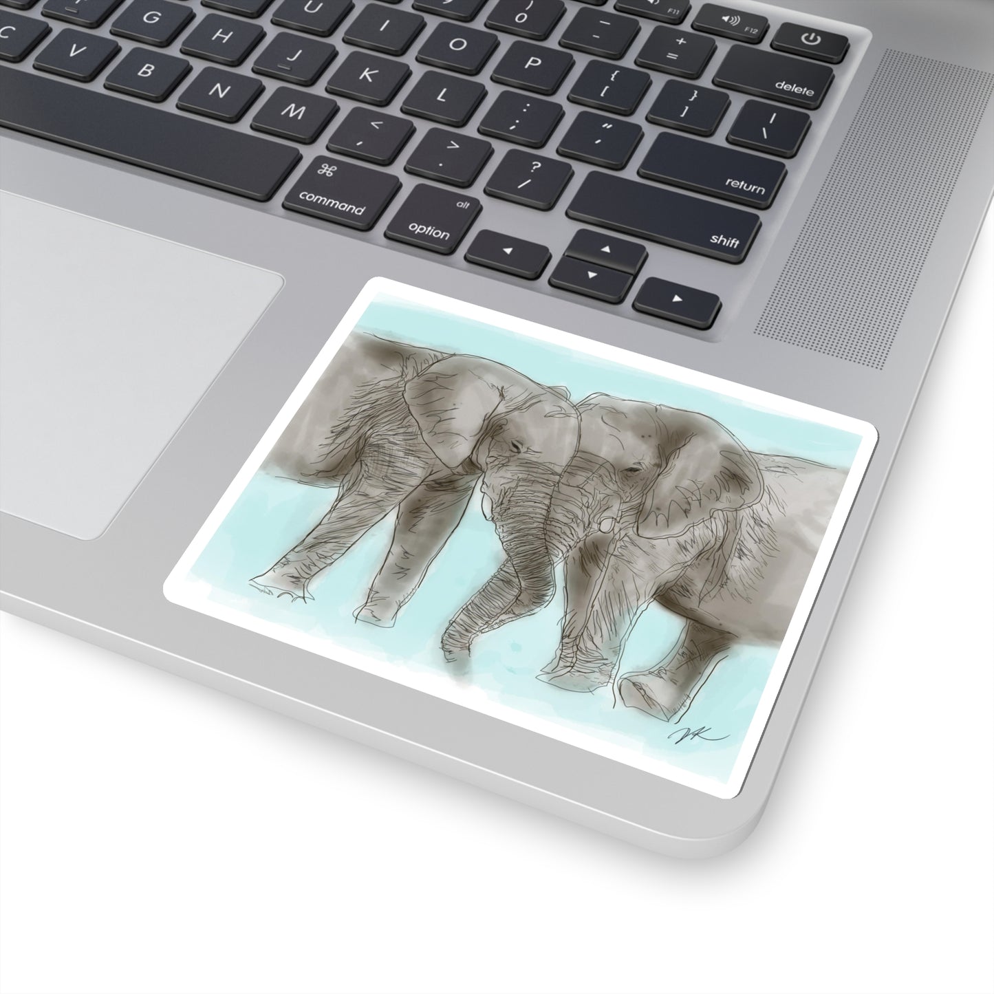 Elephant Kissing - Kiss-Cut Stickers