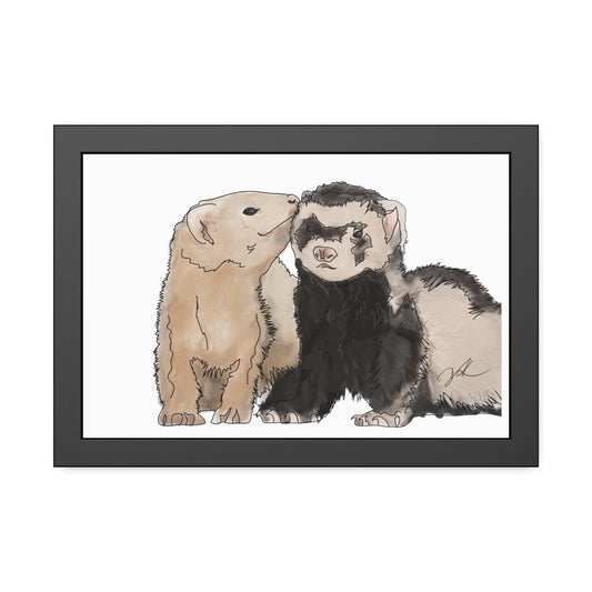 Ferret Kisses Framed Paper Posters