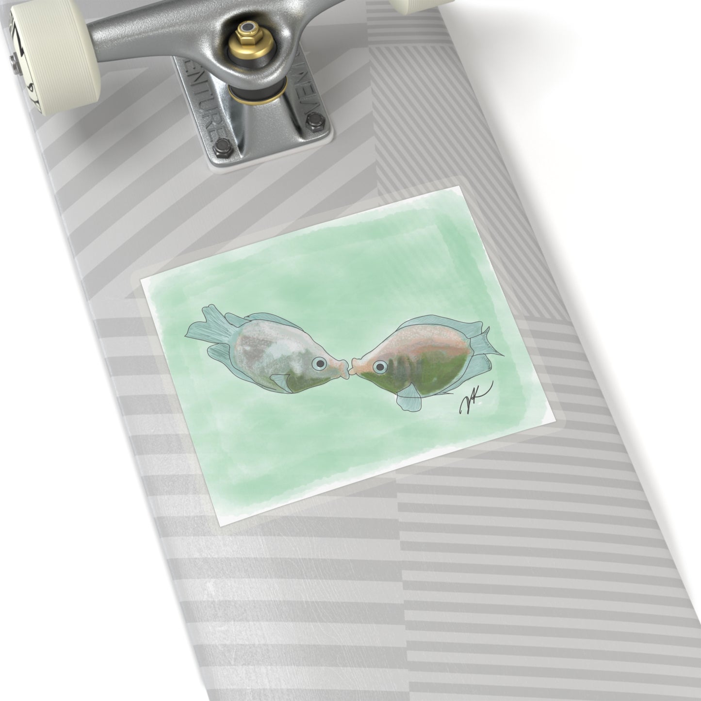 Fish Kissing - Kiss-Cut Stickers