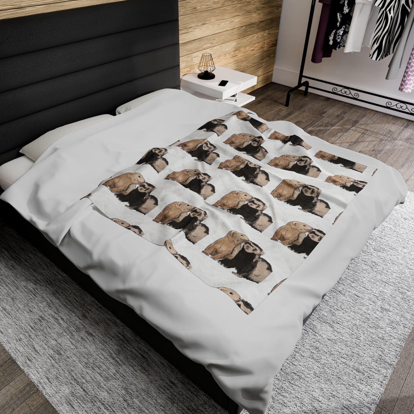 Ferret Kisses - Velveteen Plush Blanket