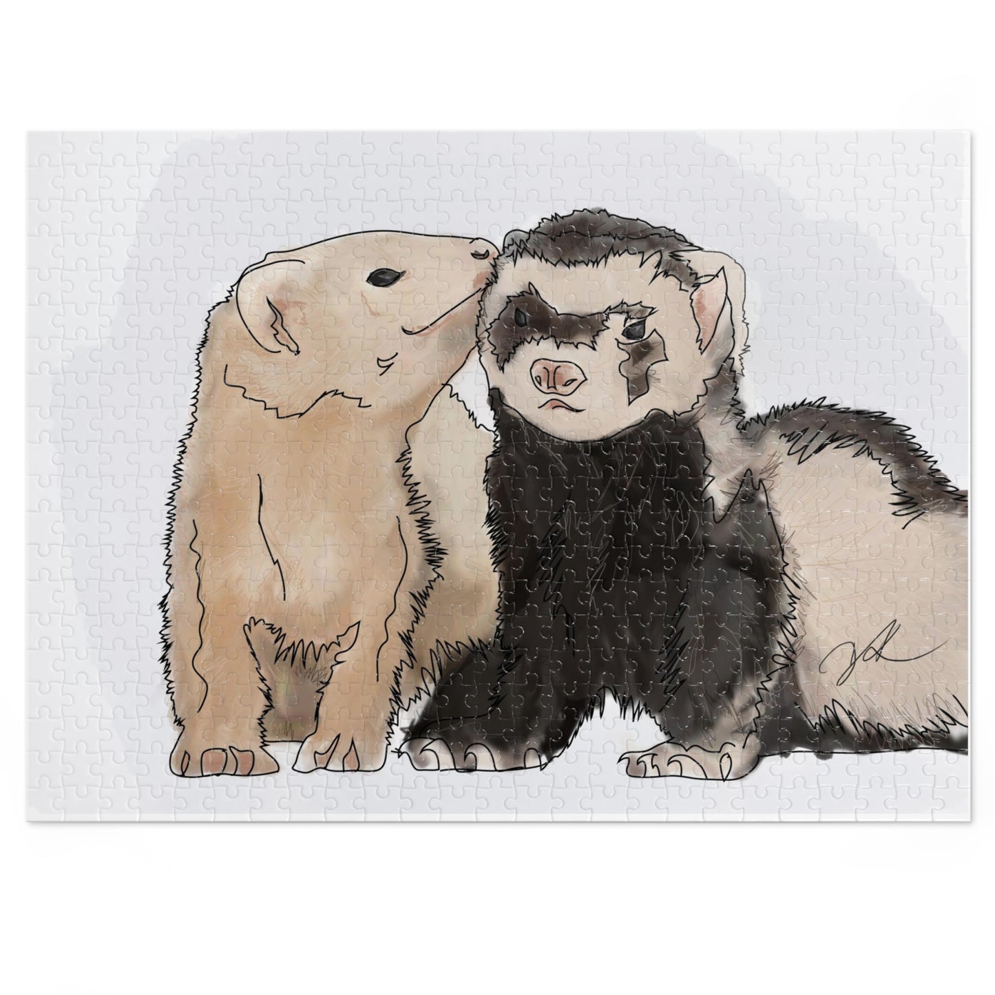 Ferret Kisses - Jigsaw Puzzle (30, 110, 252, 500,1000-Piece)