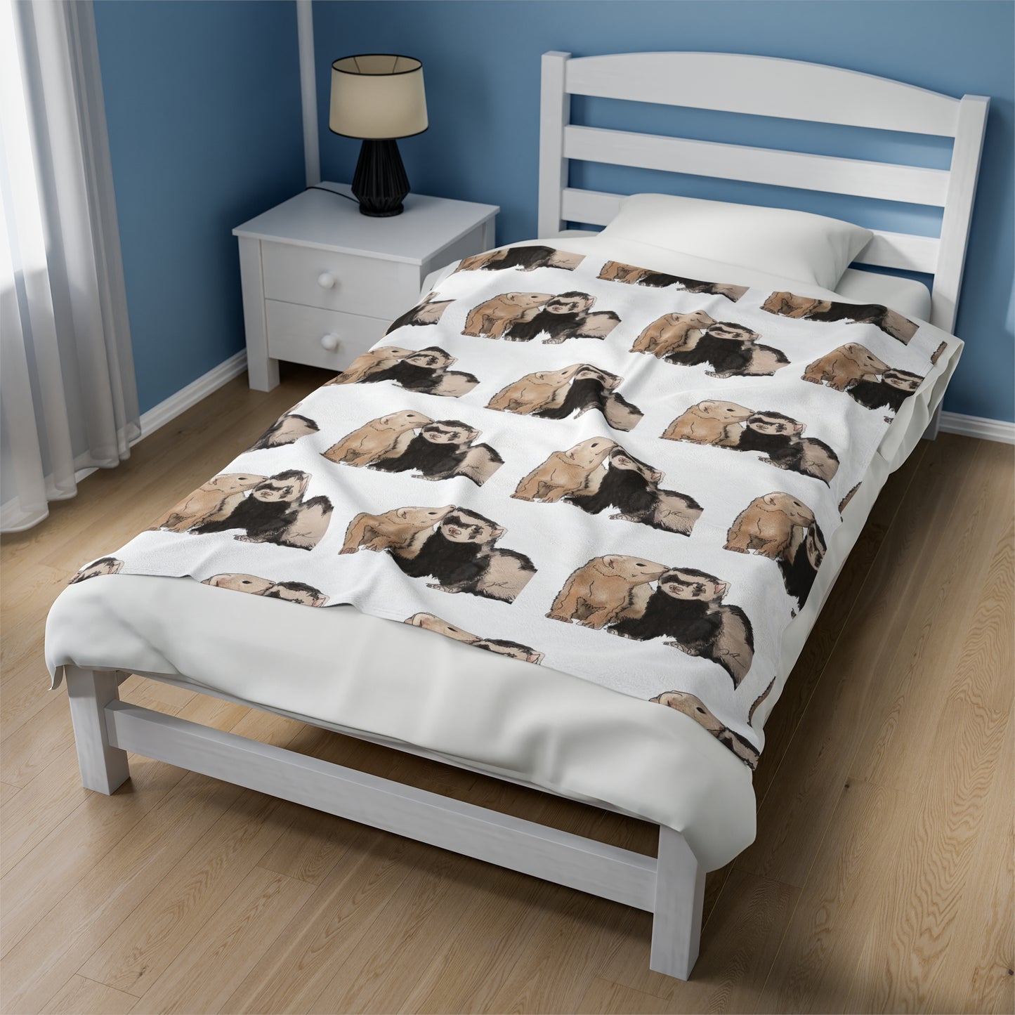 Ferret Kisses - Velveteen Plush Blanket