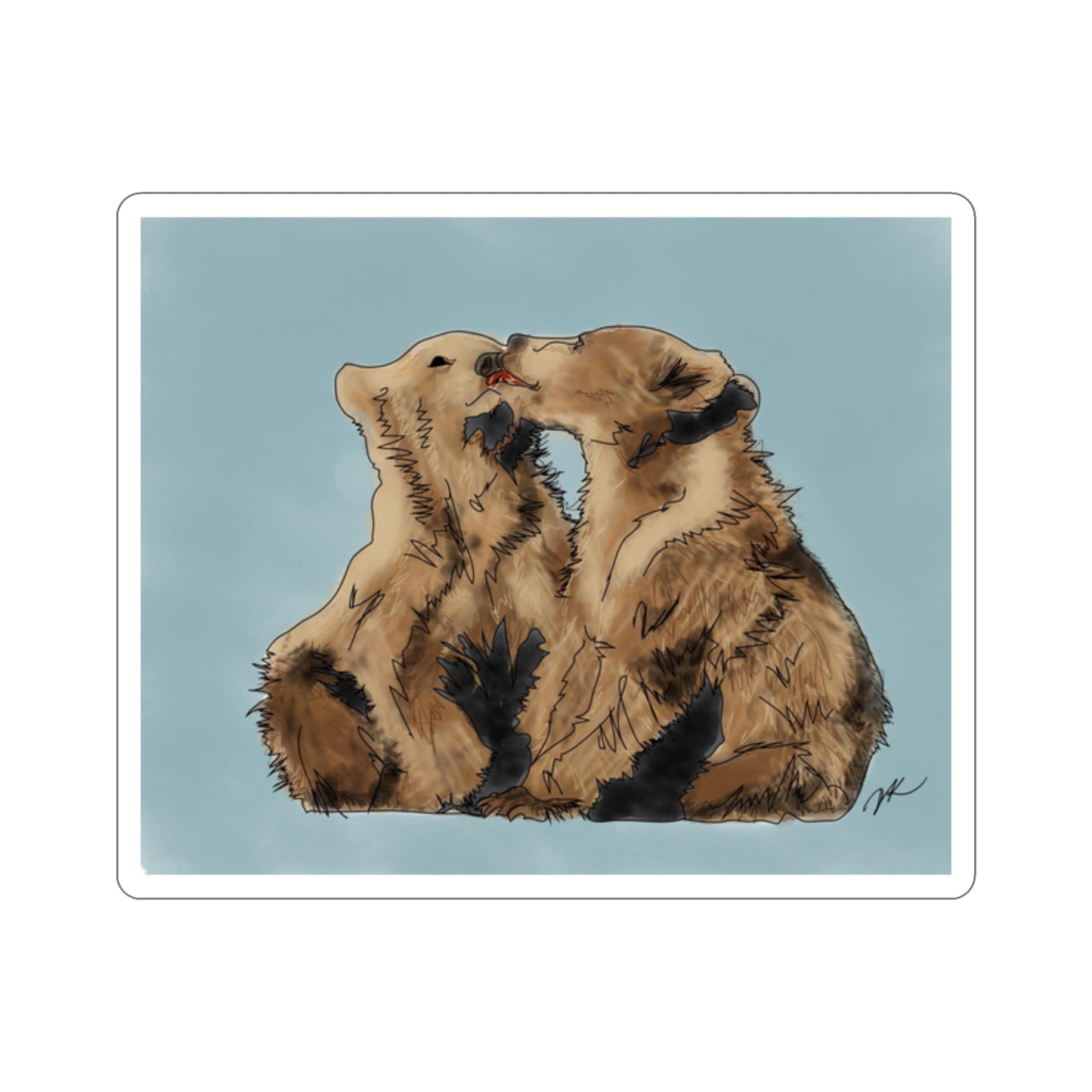 Bear Kissing - Kiss-Cut Stickers