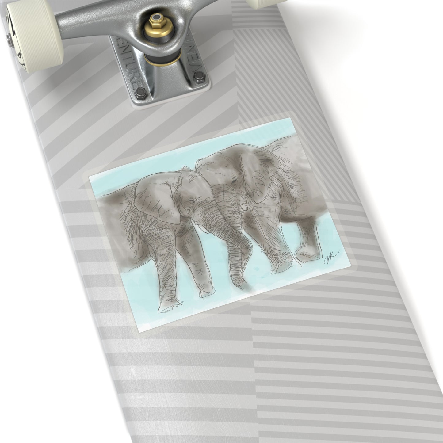 Elephant Kissing - Kiss-Cut Stickers