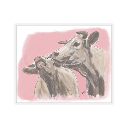Cows Kissing - Kiss-Cut Stickers