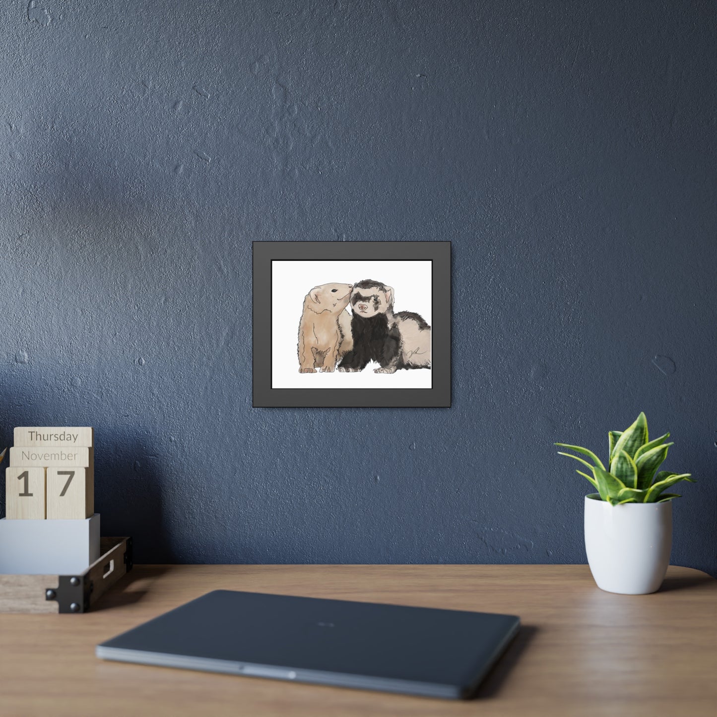 Ferret Kisses Framed Paper Posters