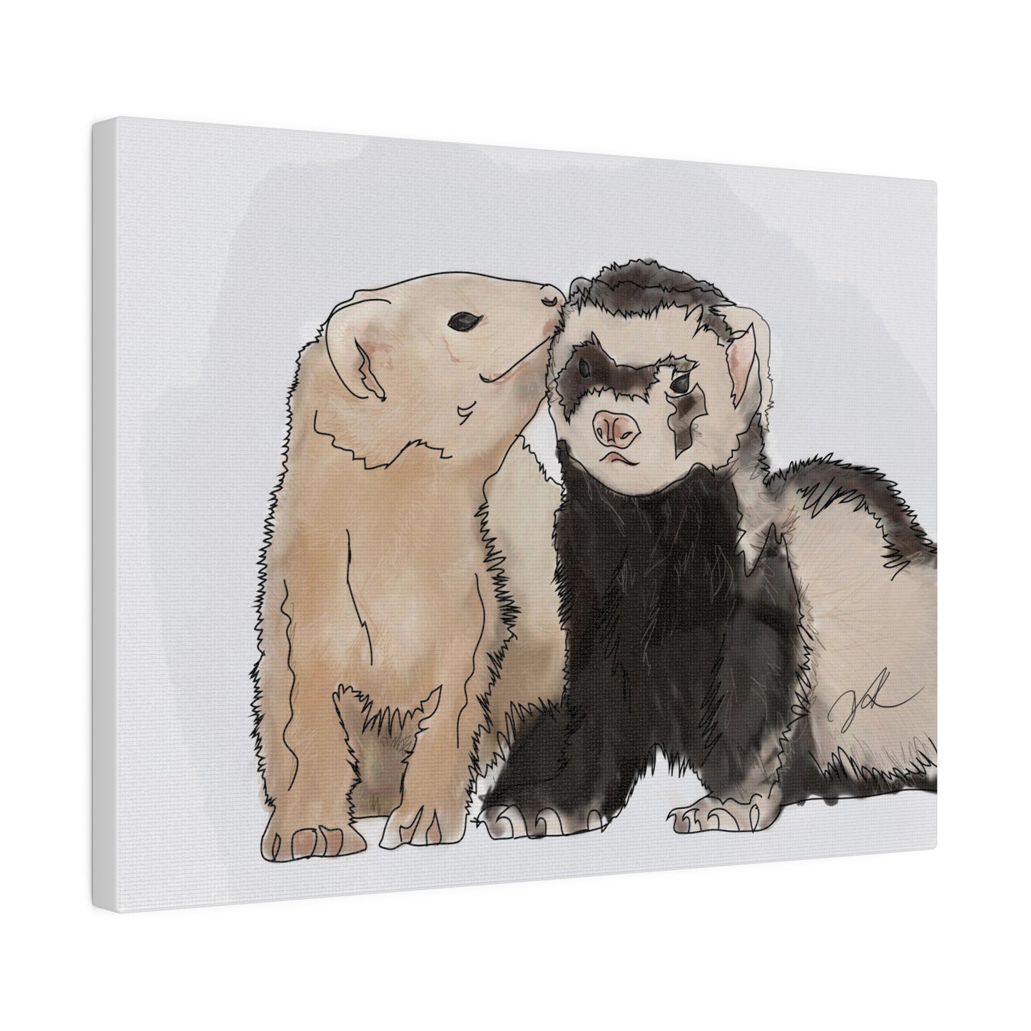 Ferret Kisses - Matte Canvas, Stretched, 0.75"