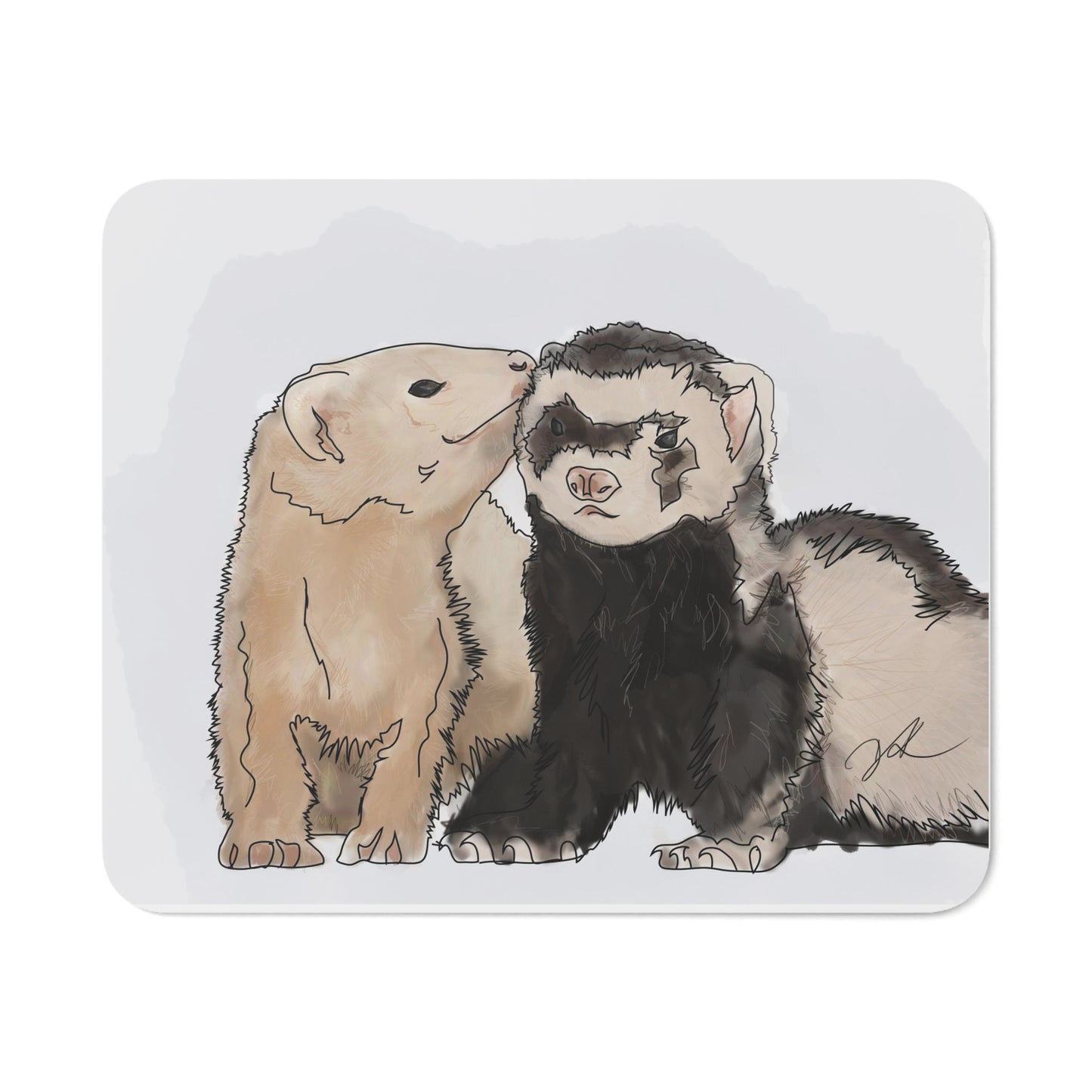 Ferret Kisses - Desk Mouse Pad