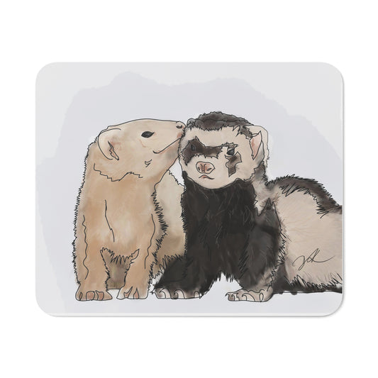 Ferret Kisses - Desk Mouse Pad