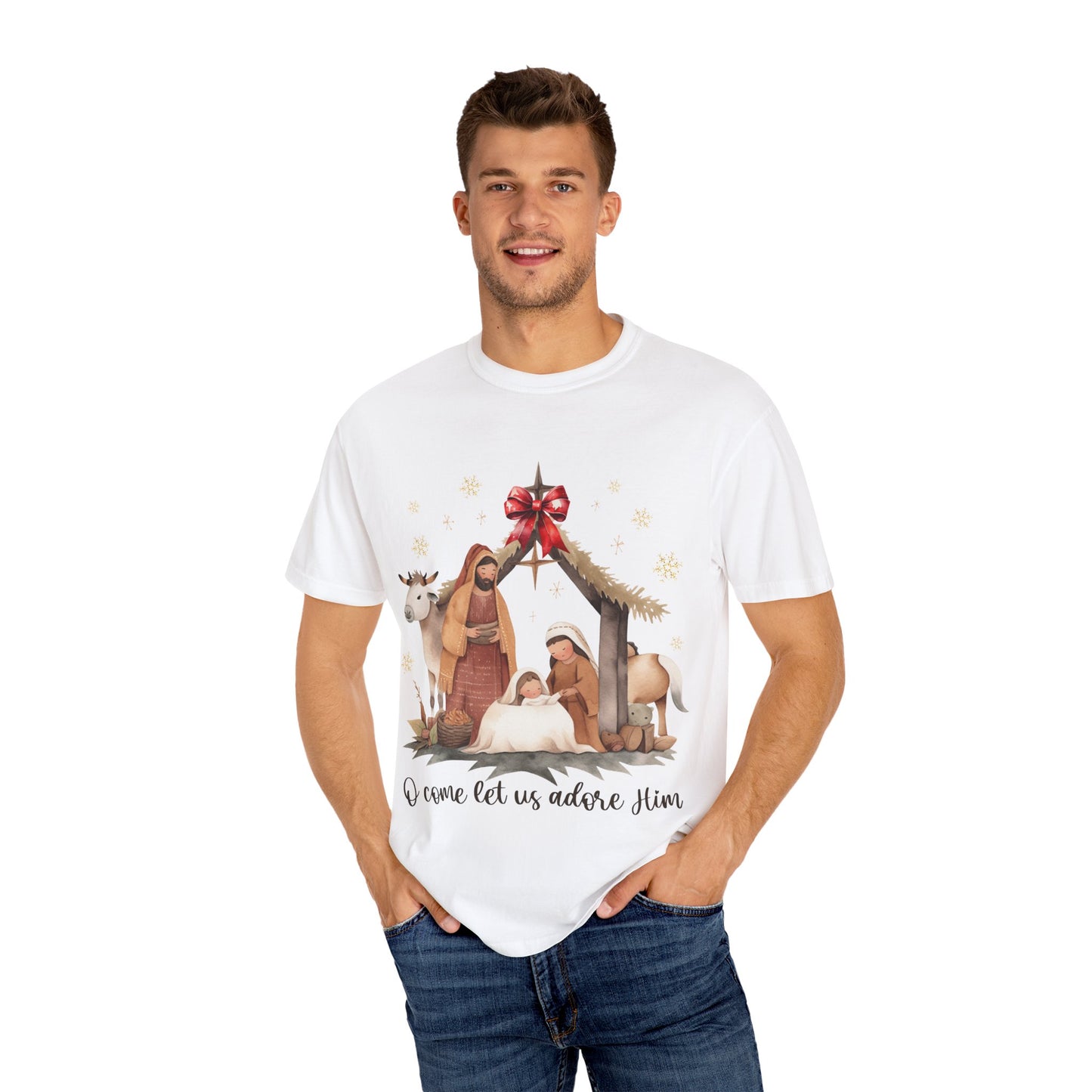 Oh come let us adore Him Garment-Dyed T-shirt