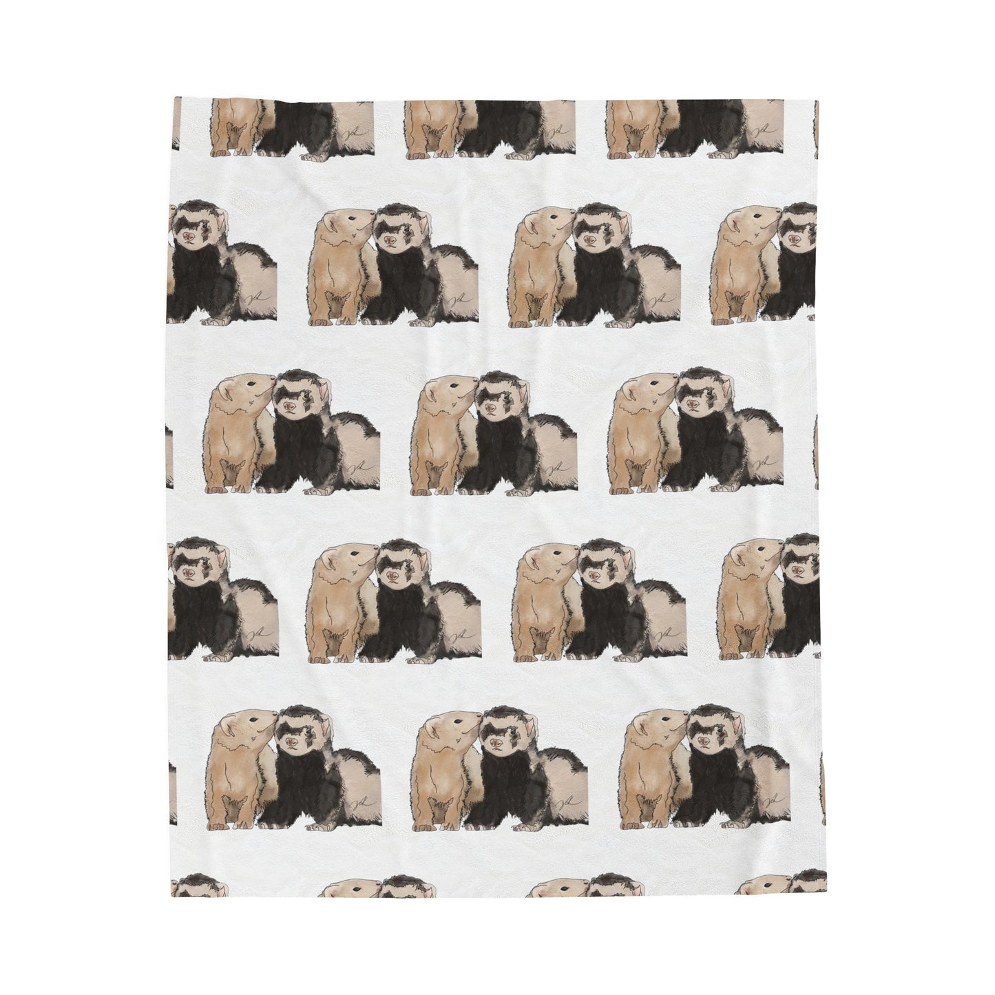 Ferret Kisses - Velveteen Plush Blanket