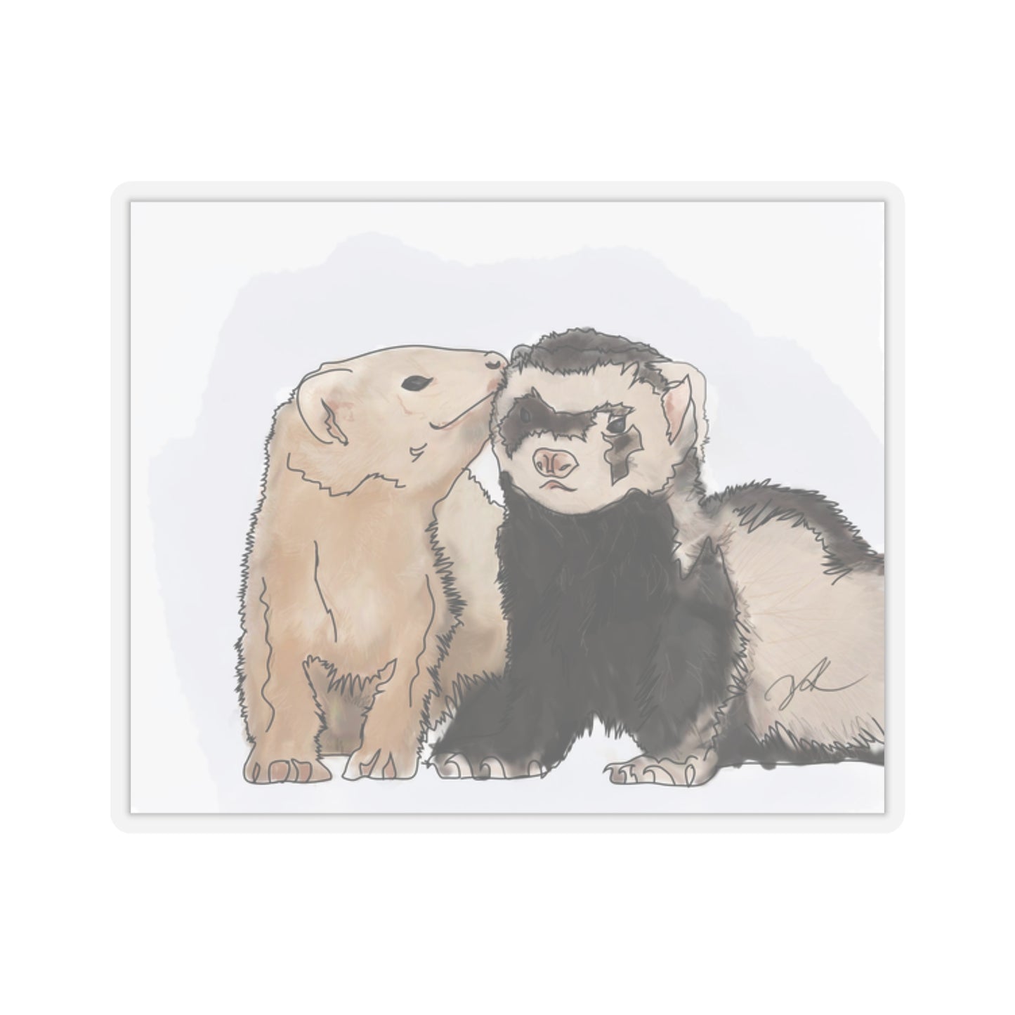 Ferret Kisses - Kiss-Cut Stickers