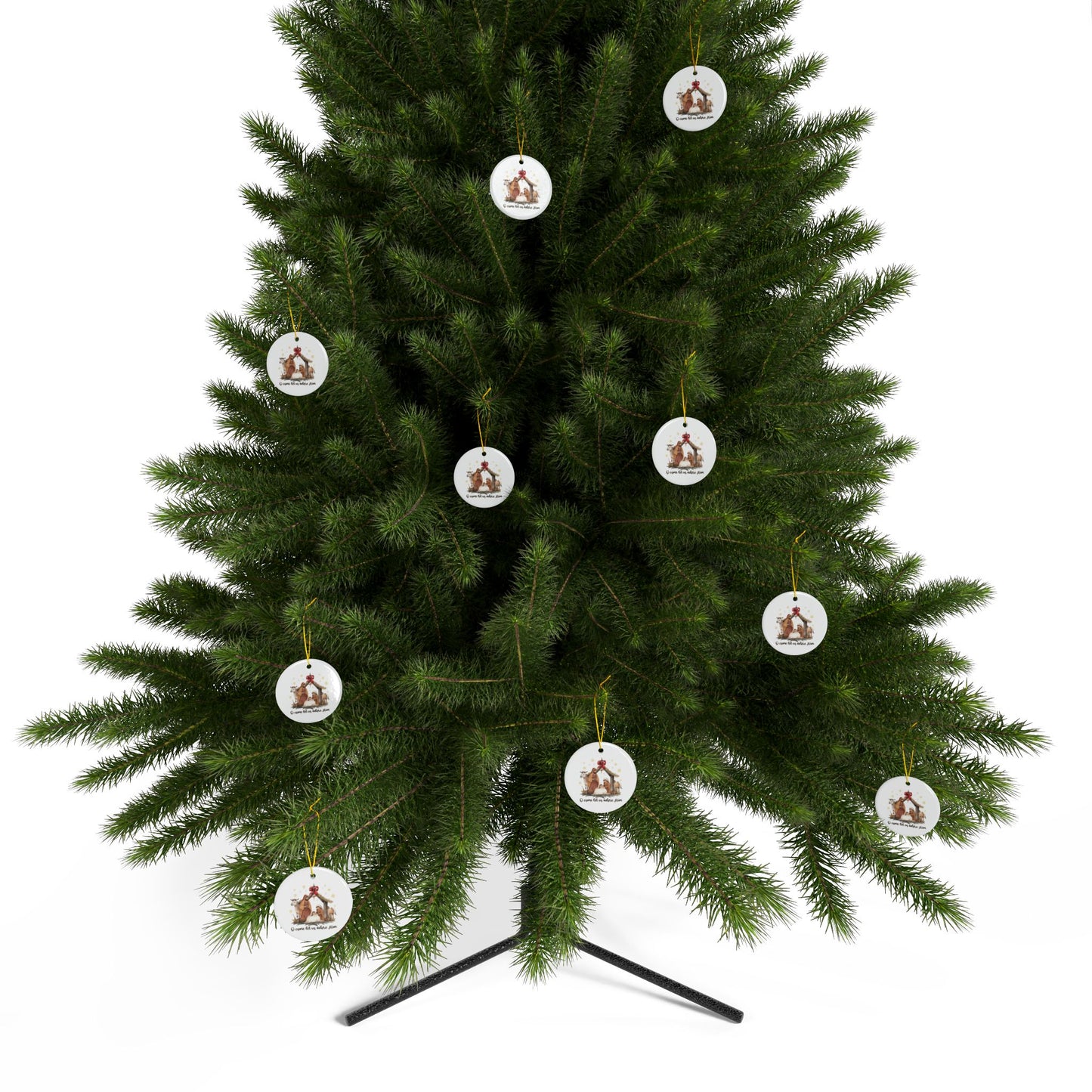 Let us adore Him Ceramic Ornaments, 2-Side Print, (1pc, 3pcs, 5pcs, 10pcs)