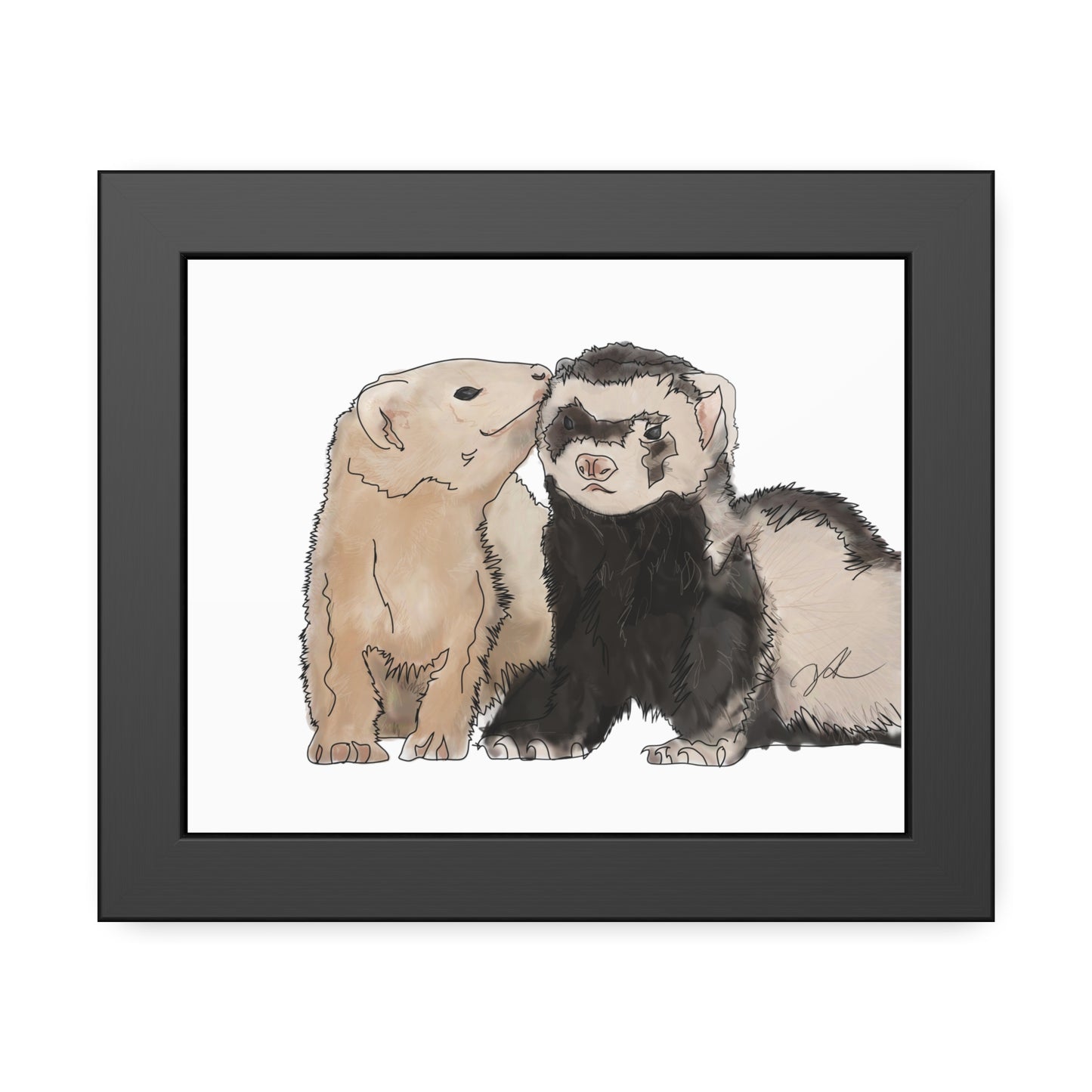 Ferret Kisses Framed Paper Posters