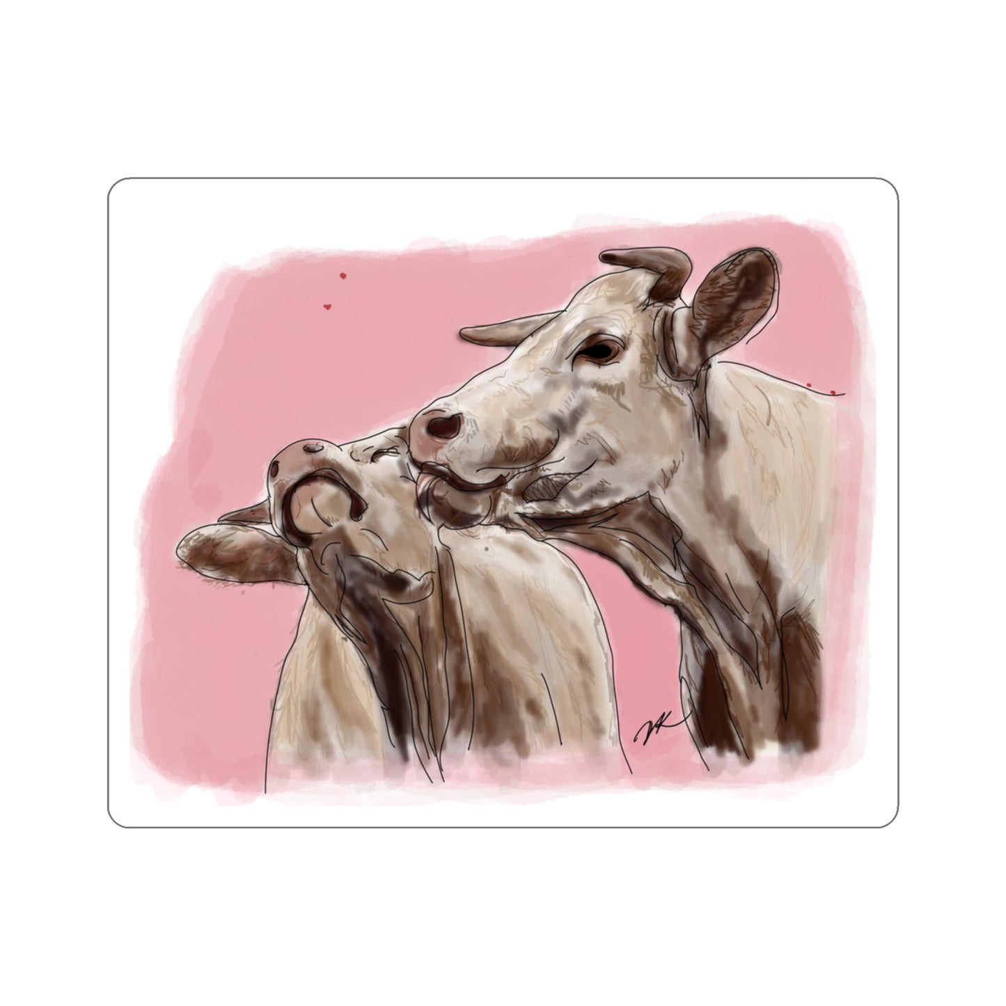 Cows Kissing - Kiss-Cut Stickers