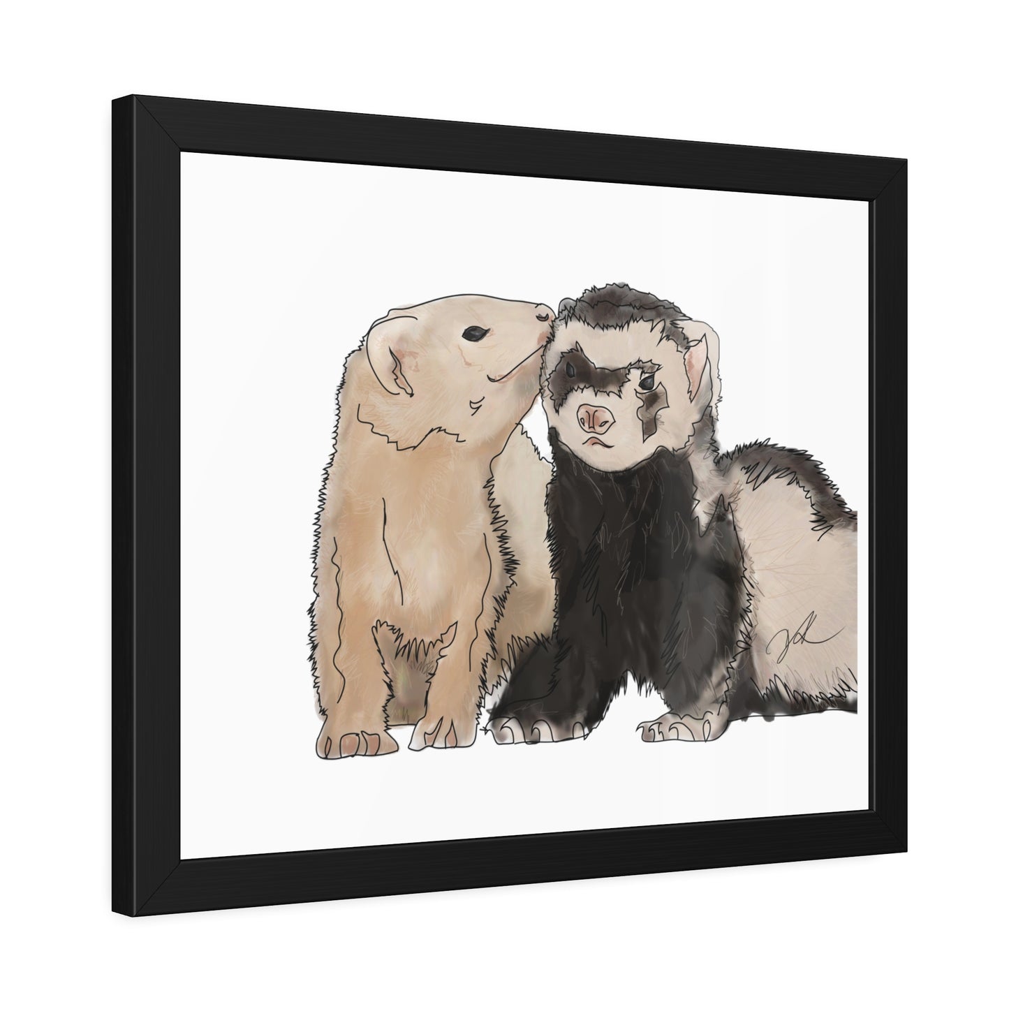 Ferret Kisses Framed Paper Posters