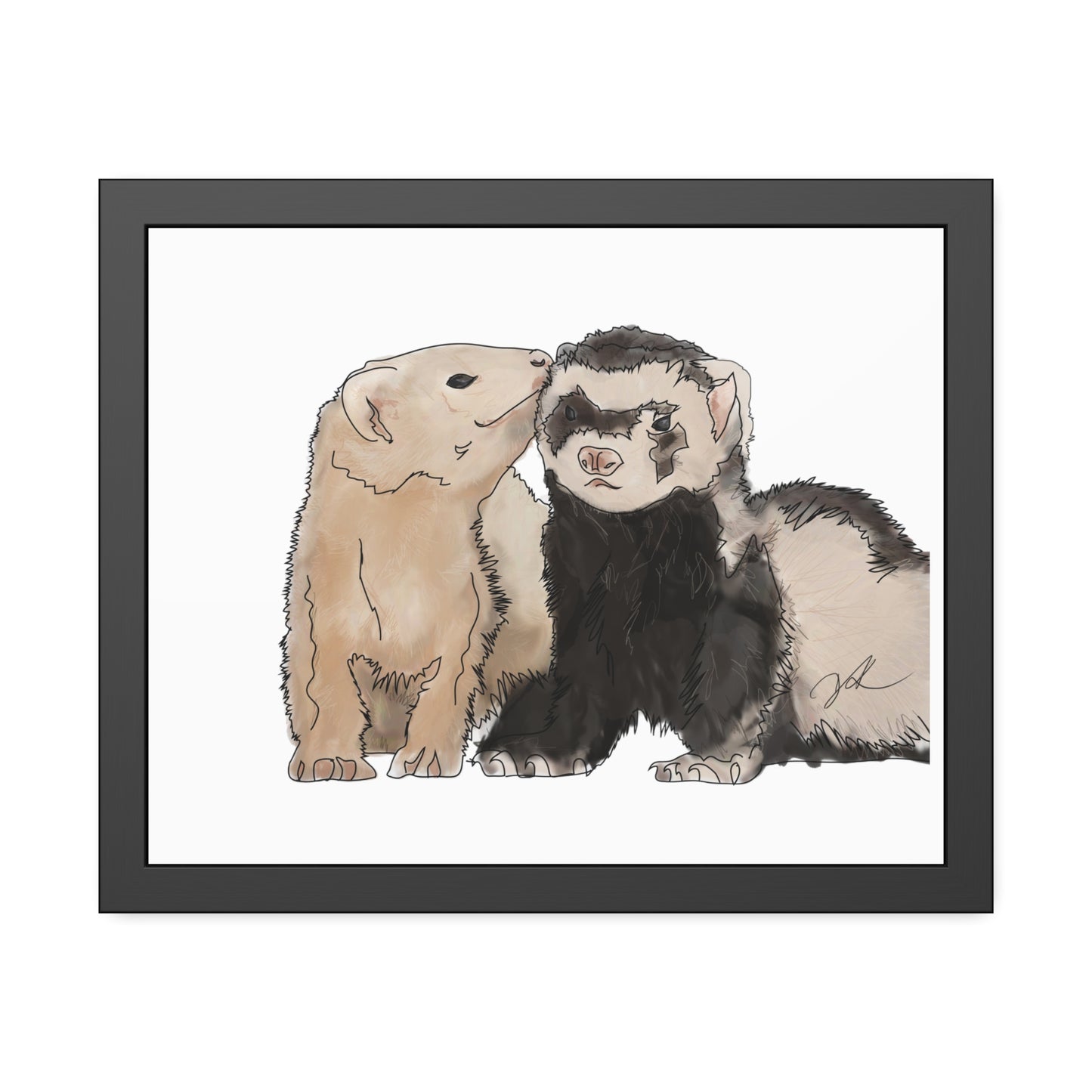 Ferret Kisses Framed Paper Posters