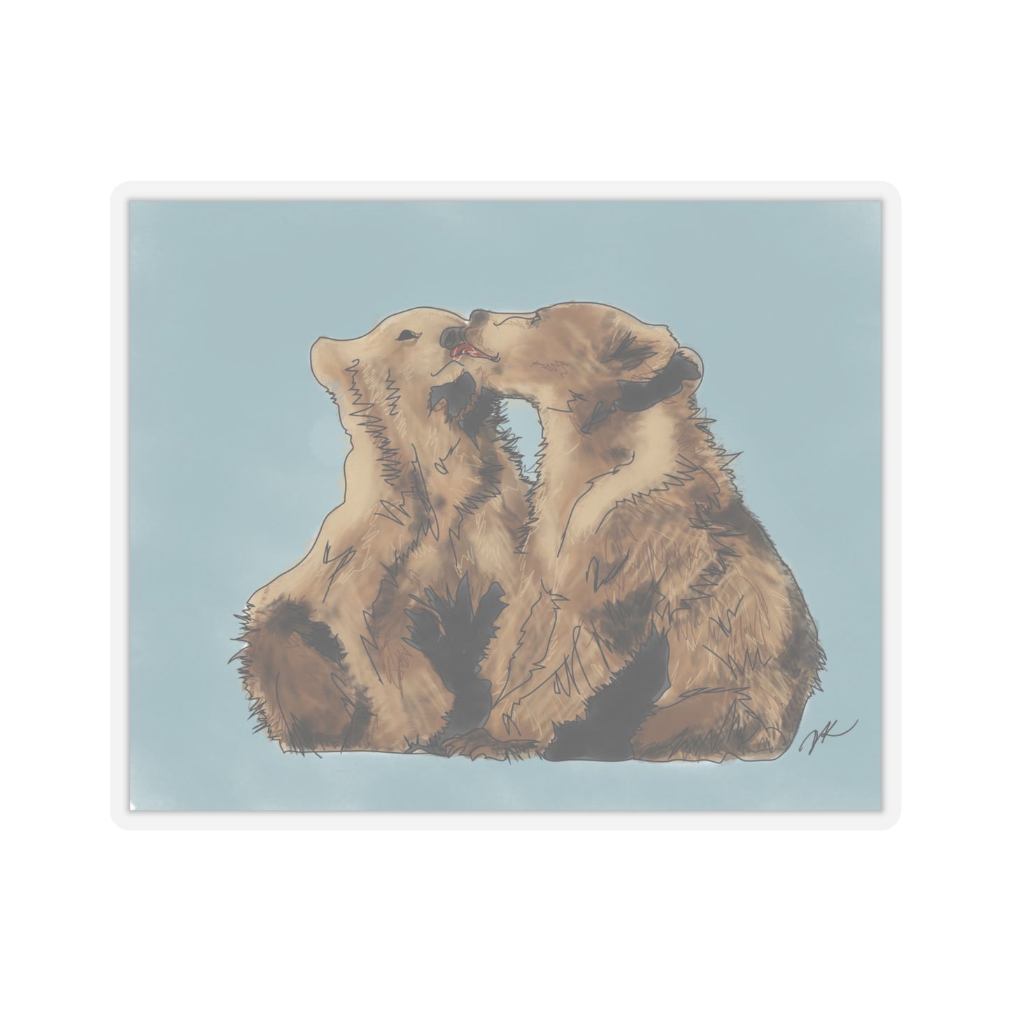 Bear Kissing - Kiss-Cut Stickers