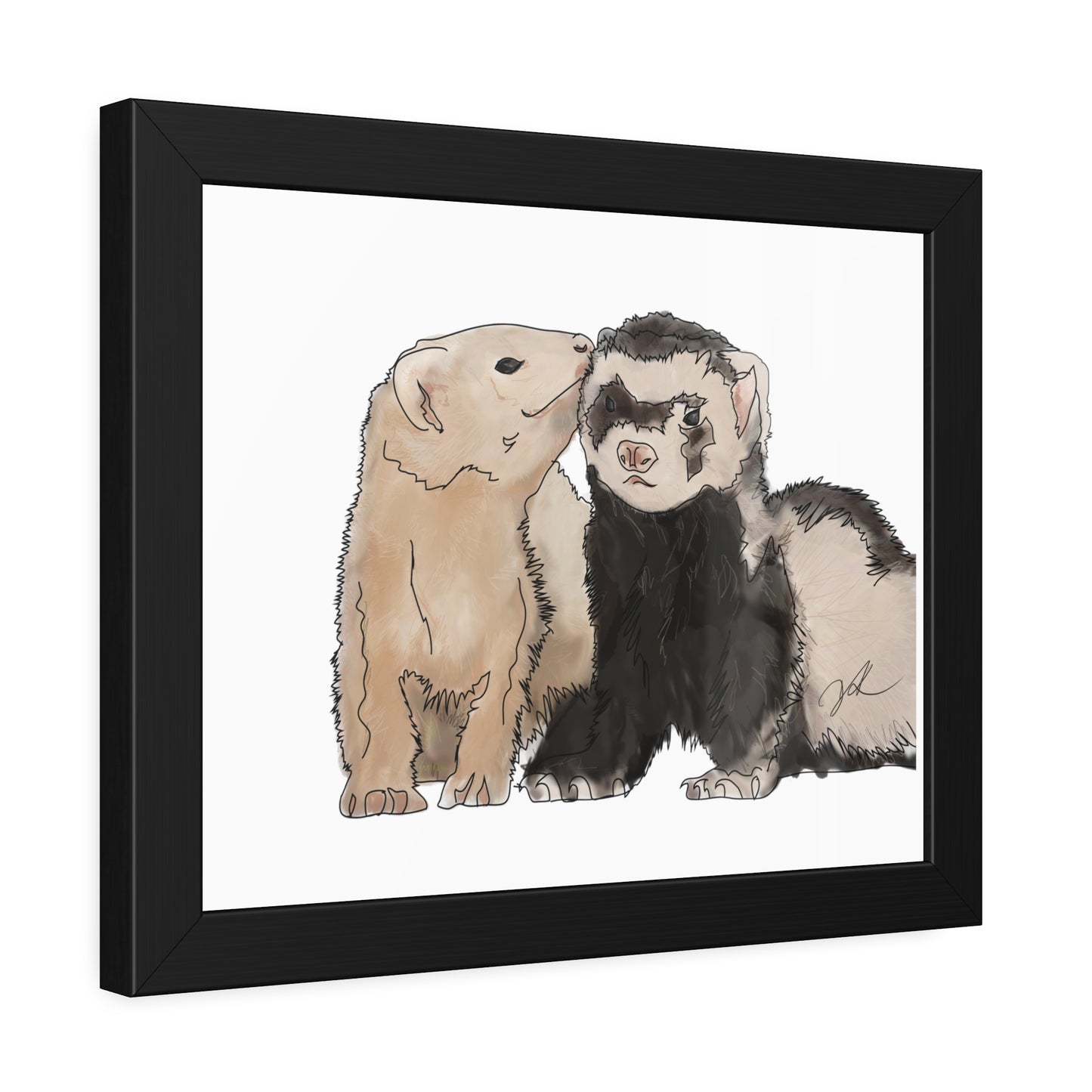 Ferret Kisses Framed Paper Posters