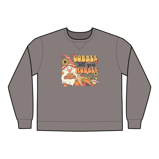 Gobble till you Wobble Unisex ComfortWash® Garment Dyed Crewneck Sweatshirt
