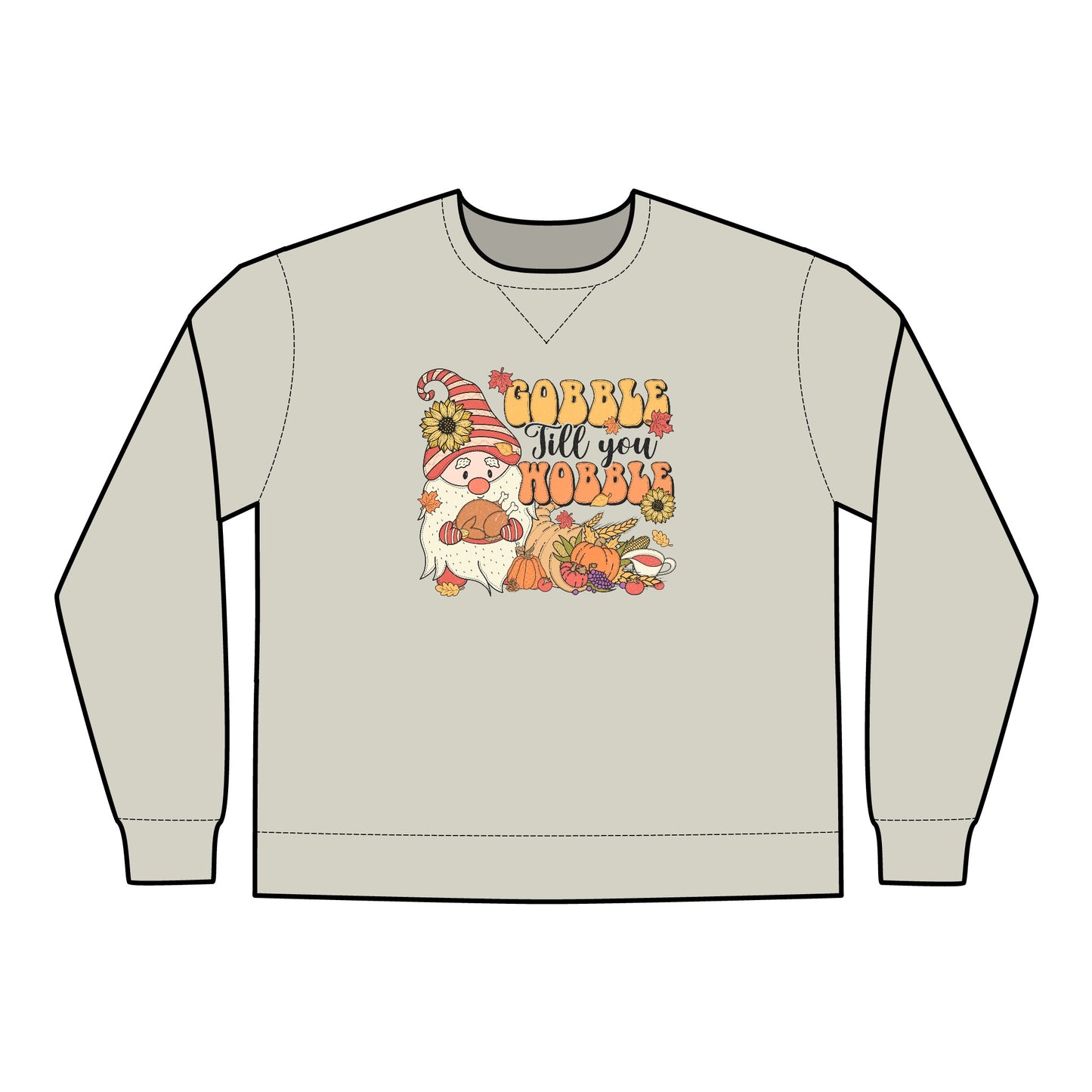 Gobble till you Wobble Unisex ComfortWash® Garment Dyed Crewneck Sweatshirt
