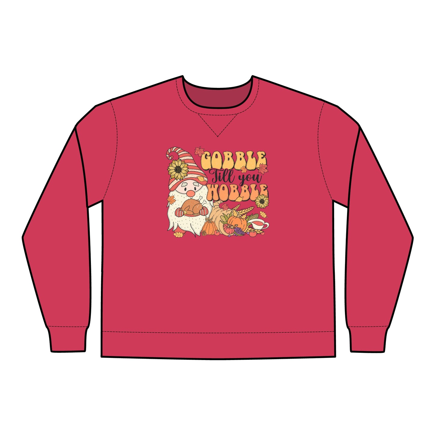 Gobble till you Wobble Unisex ComfortWash® Garment Dyed Crewneck Sweatshirt