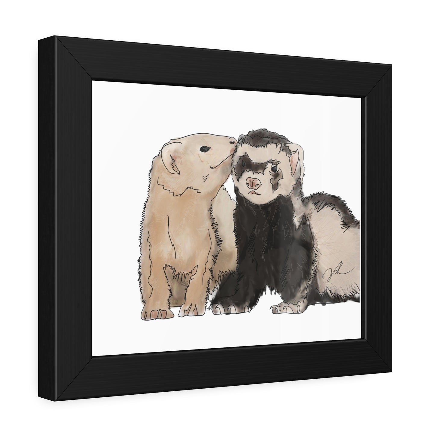 Ferret Kisses Framed Paper Posters