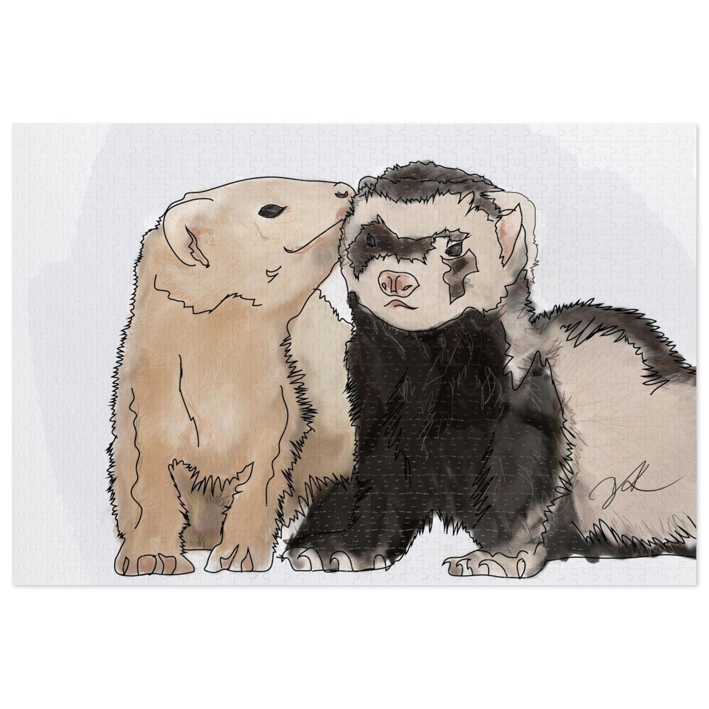 Ferret Kisses - Jigsaw Puzzle (30, 110, 252, 500,1000-Piece)