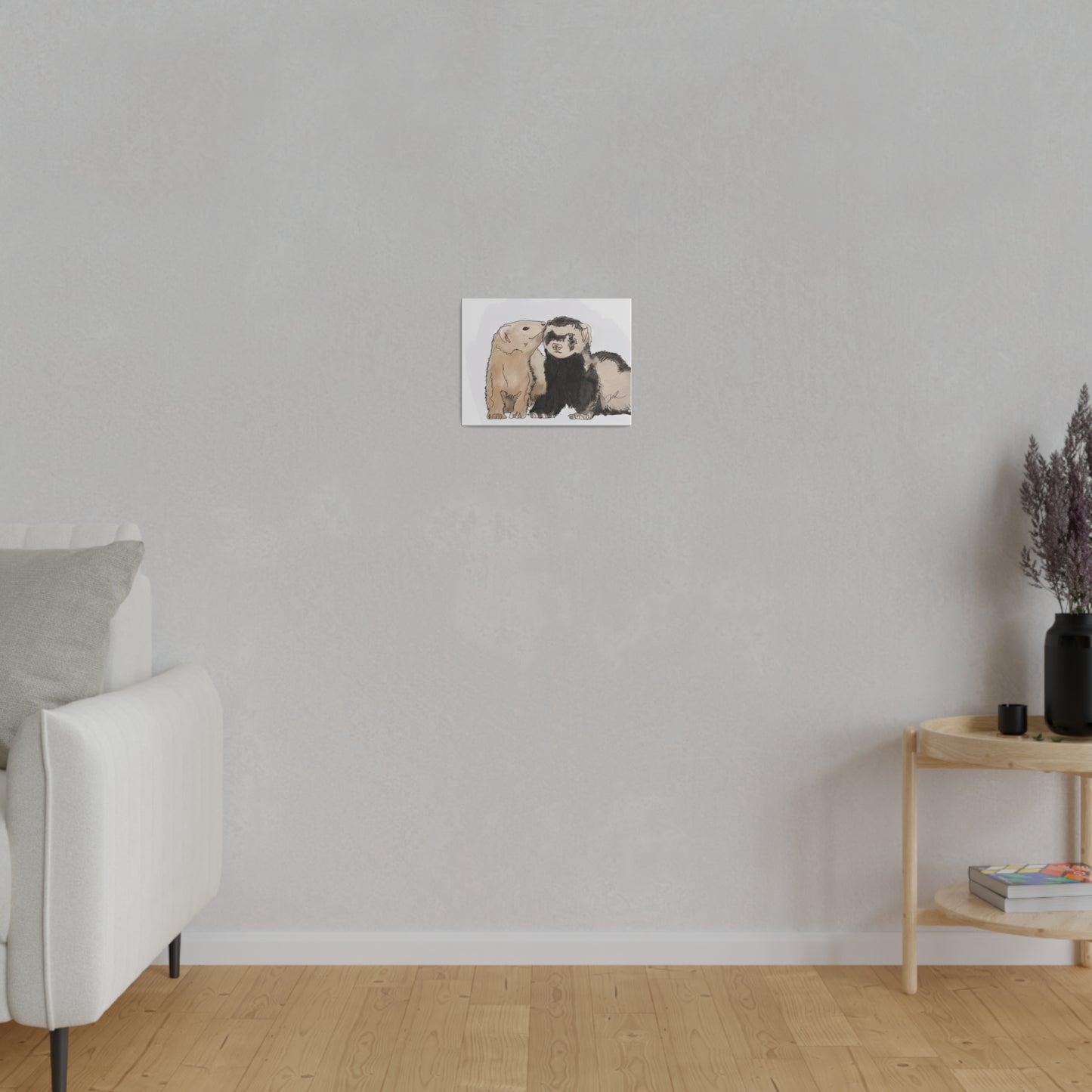 Ferret Kisses - Matte Canvas, Stretched, 0.75"