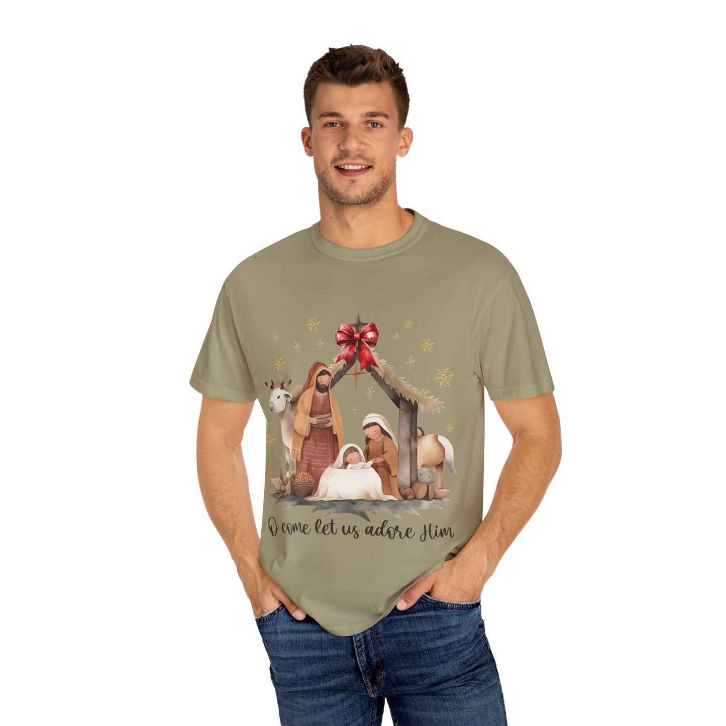 Oh come let us adore Him Garment-Dyed T-shirt